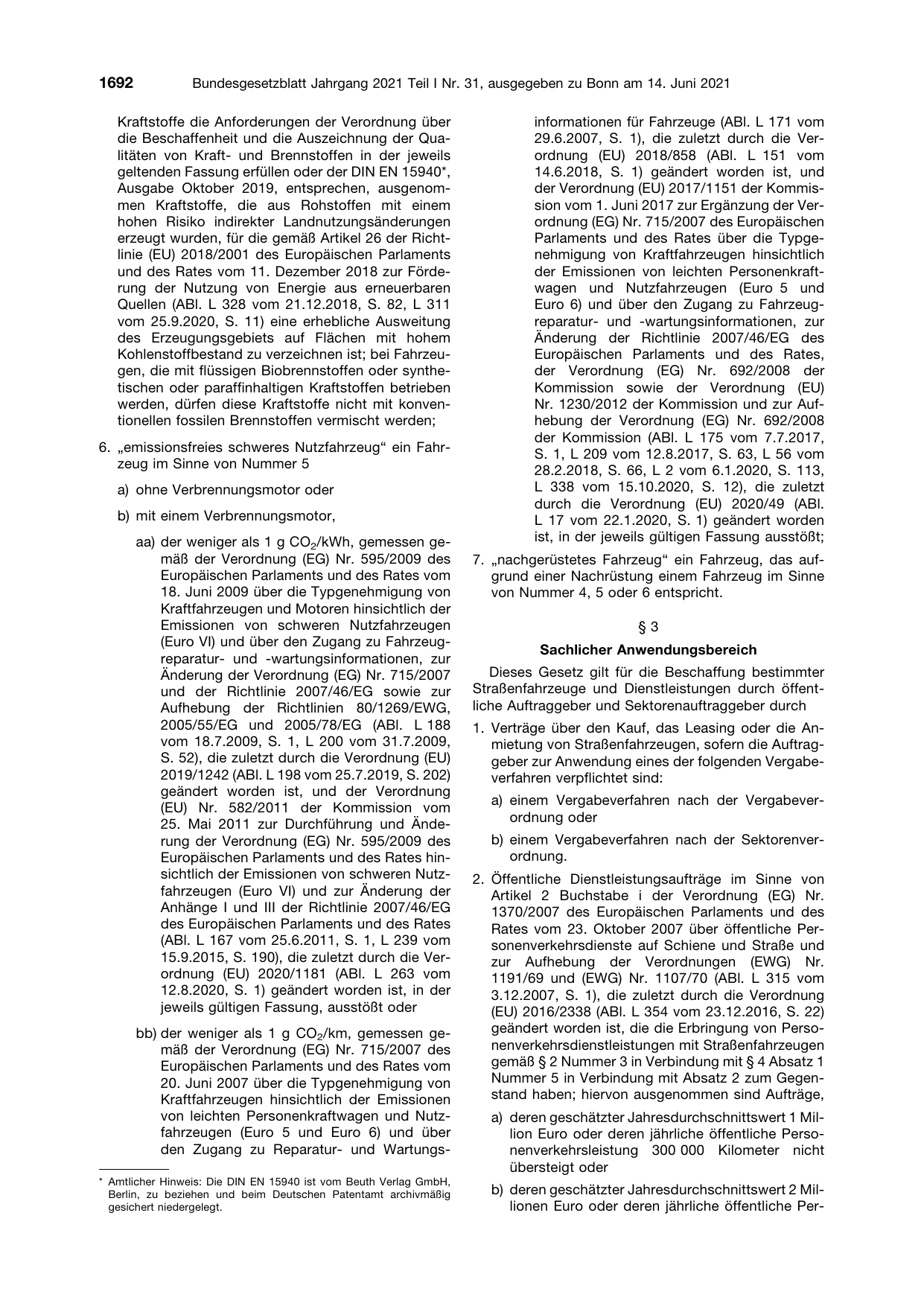 BGBl. 2021, Seite 1692 — Originalseite als Abbildung