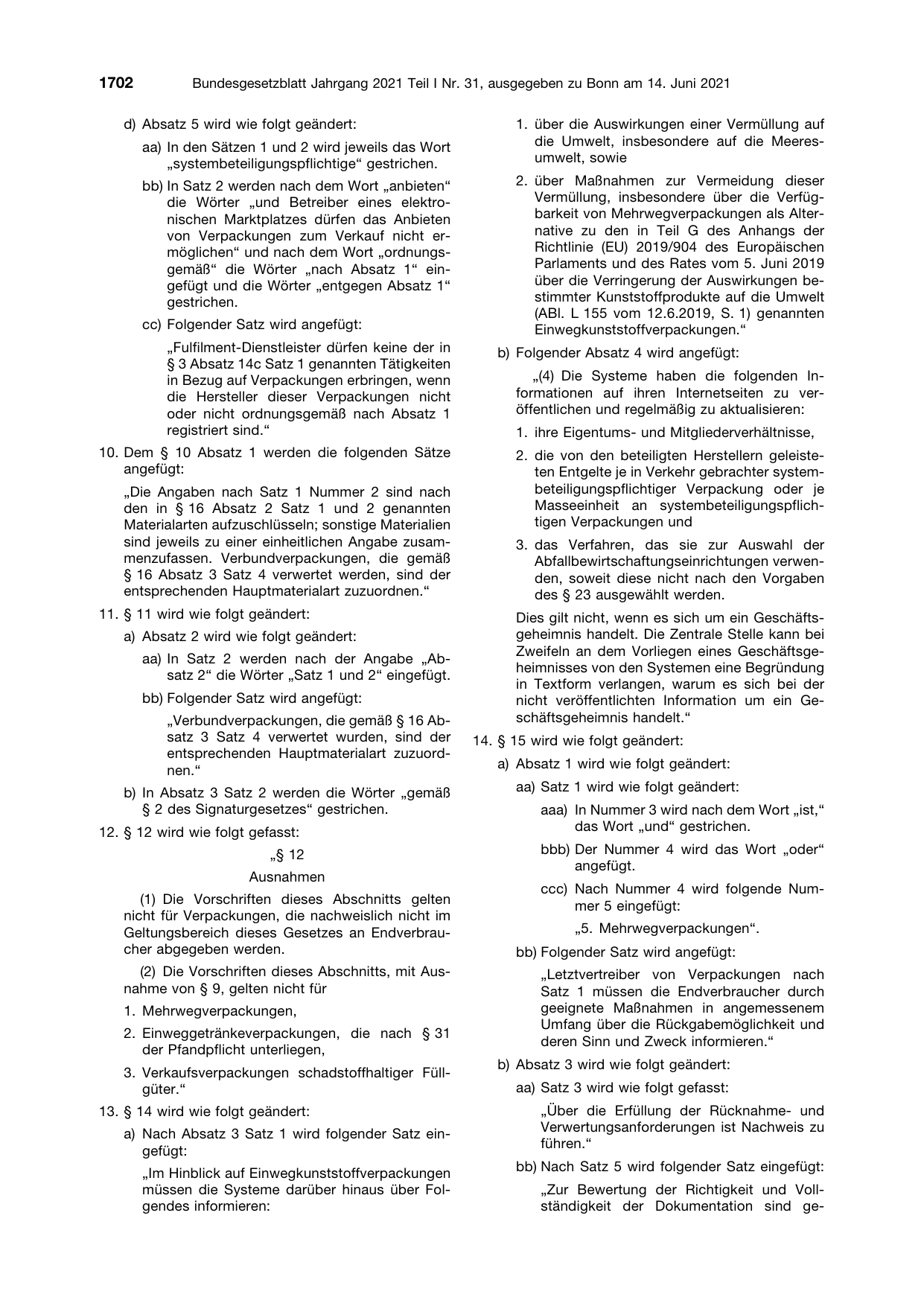 BGBl. 2021, Seite 1702 — Originalseite als Abbildung