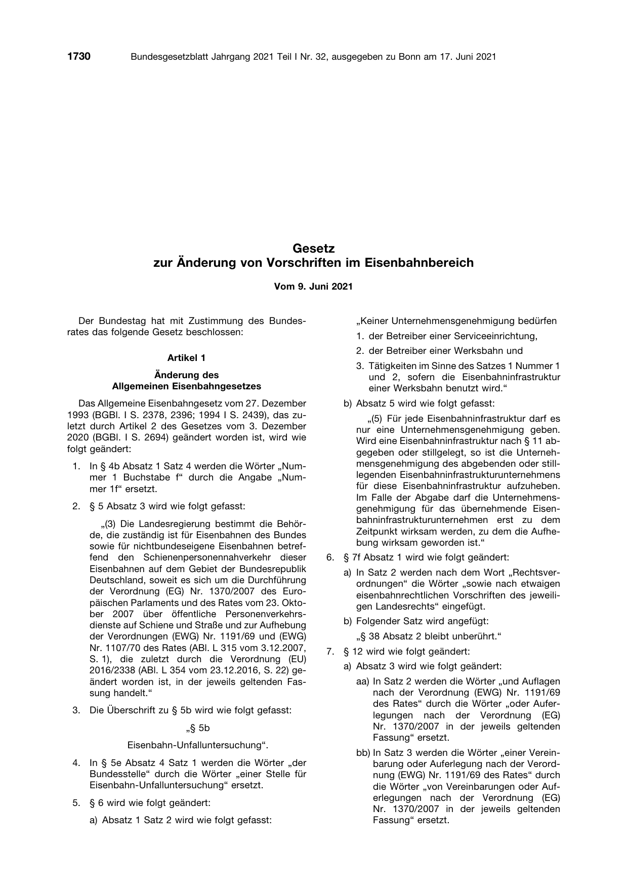 BGBl. 2021, Seite 1730 — Originalseite als Abbildung