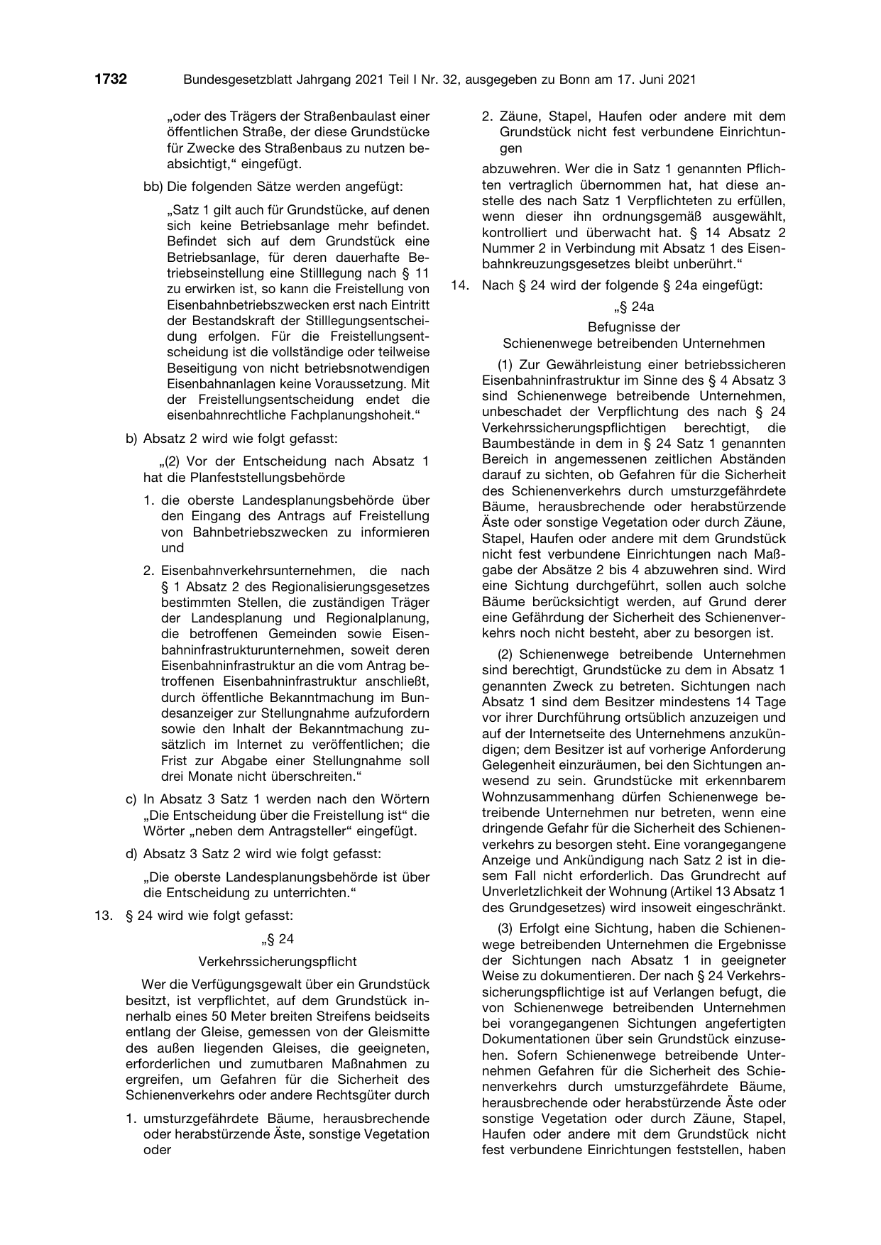 BGBl. 2021, Seite 1732 — Originalseite als Abbildung
