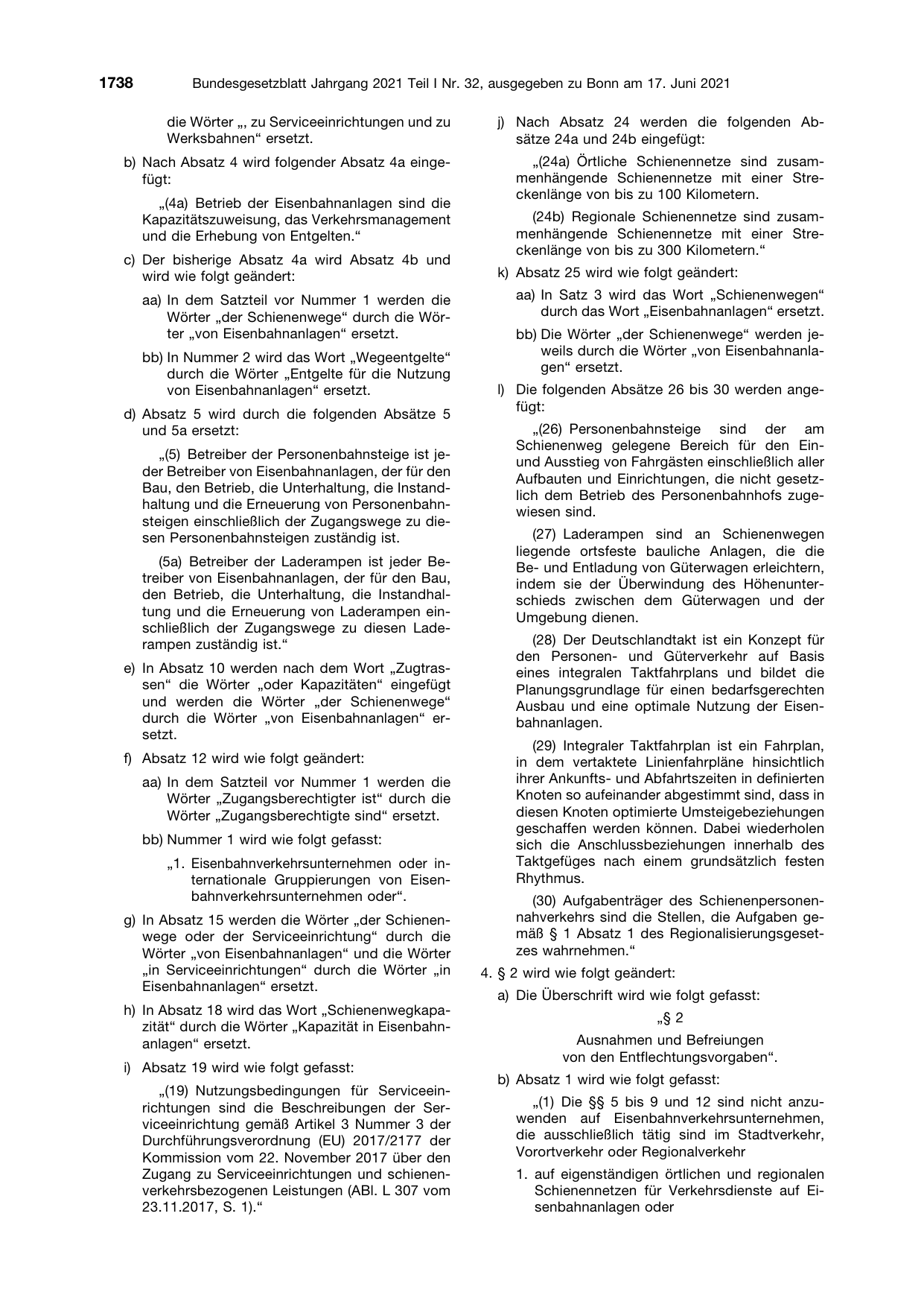 BGBl. 2021, Seite 1738 — Originalseite als Abbildung