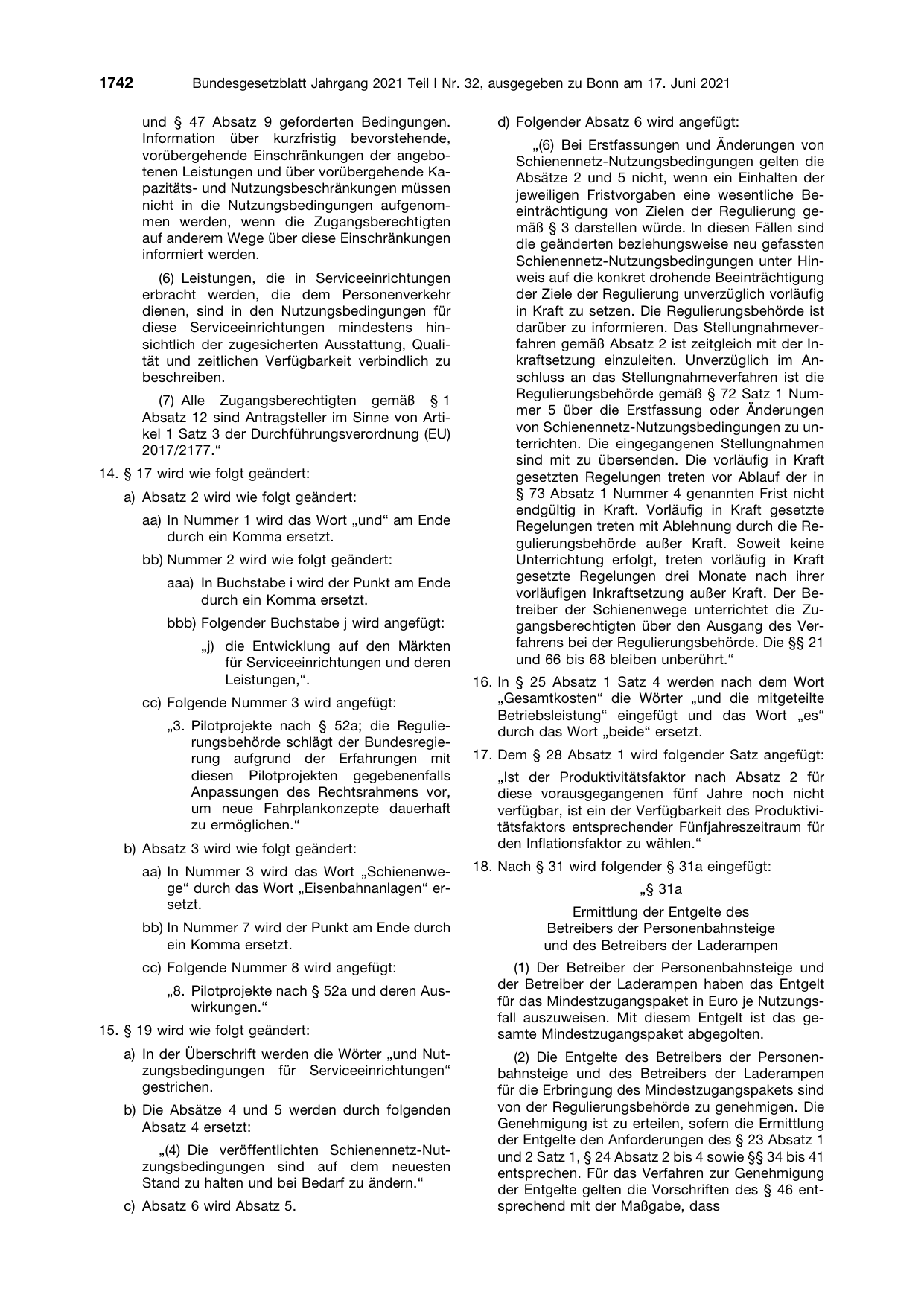 BGBl. 2021, Seite 1742 — Originalseite als Abbildung