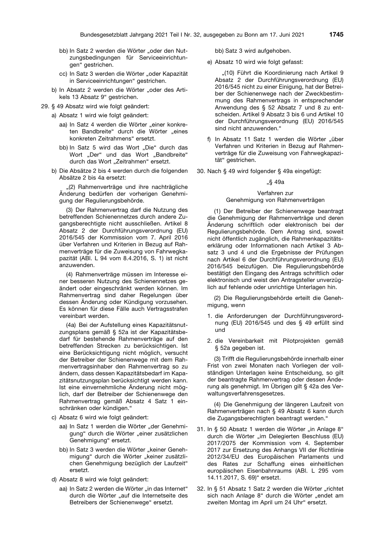 BGBl. 2021, Seite 1745 — Originalseite als Abbildung
