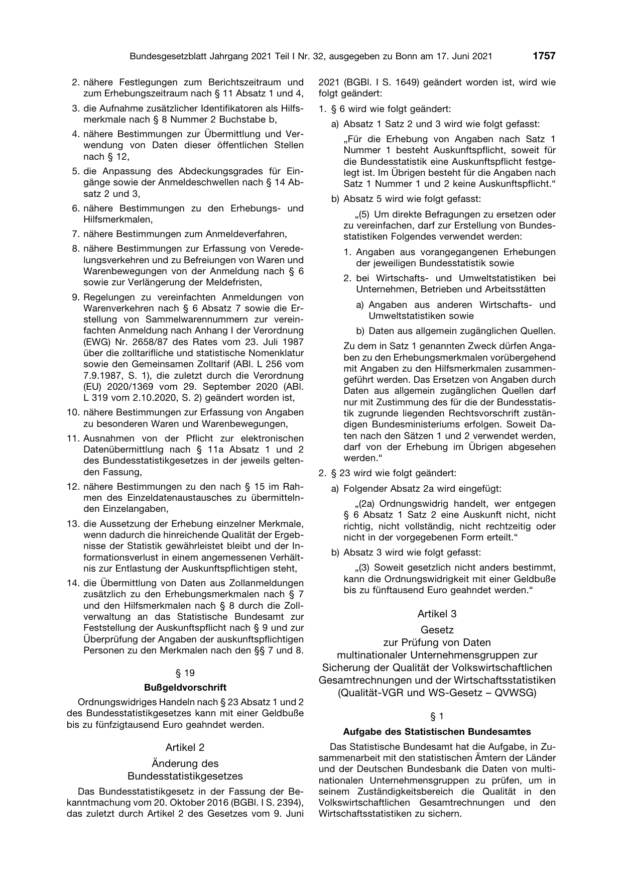 BGBl. 2021, Seite 1757 — Originalseite als Abbildung