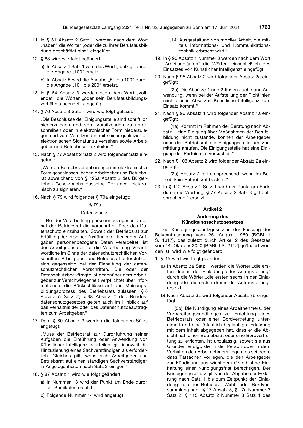 BGBl. 2021, Seite 1763 — Originalseite als Abbildung