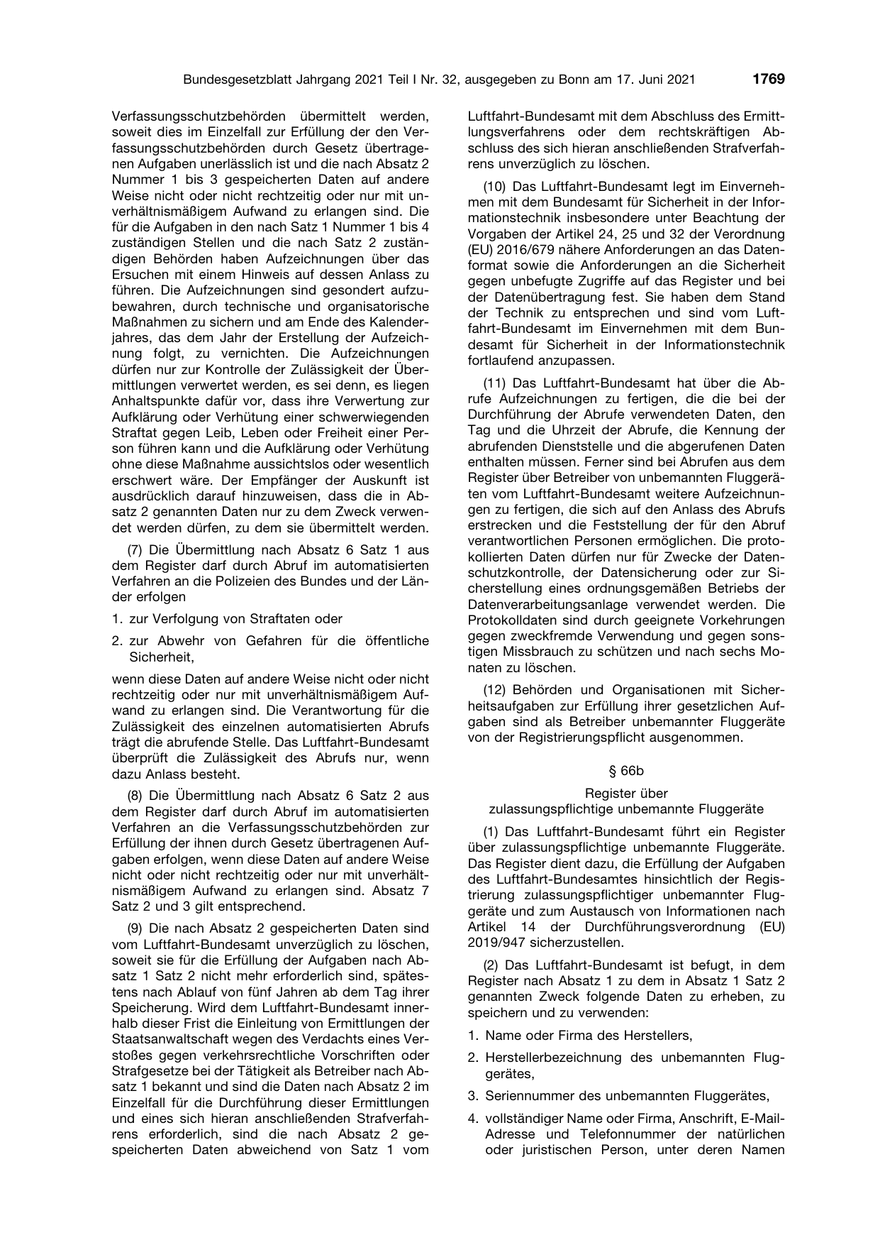 BGBl. 2021, Seite 1769 — Originalseite als Abbildung