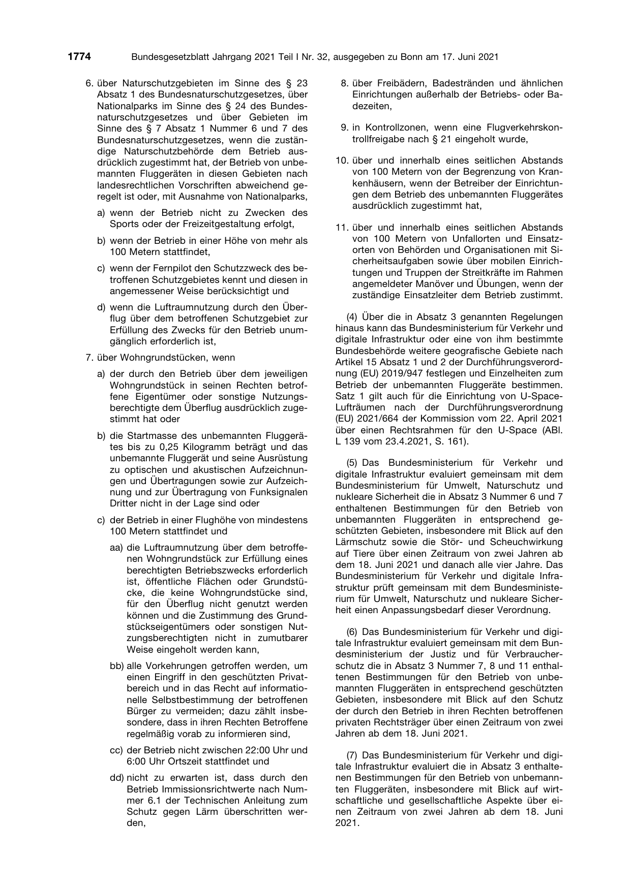 BGBl. 2021, Seite 1774 — Originalseite als Abbildung