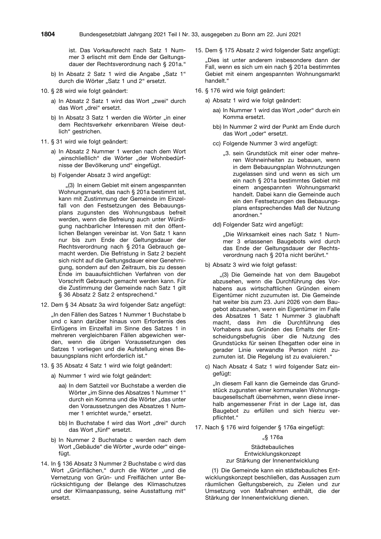 BGBl. 2021, Seite 1804 — Originalseite als Abbildung