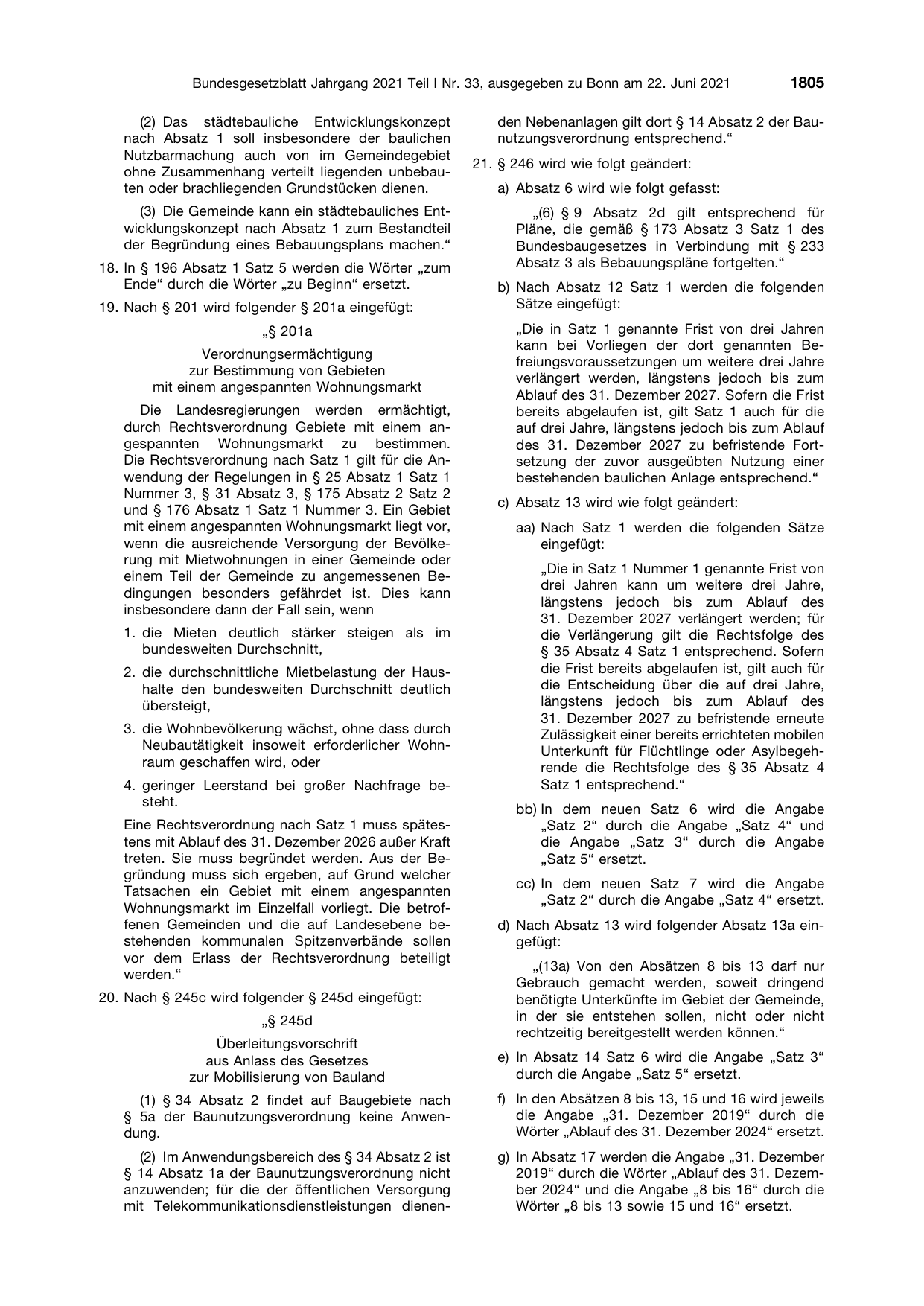 BGBl. 2021, Seite 1805 — Originalseite als Abbildung