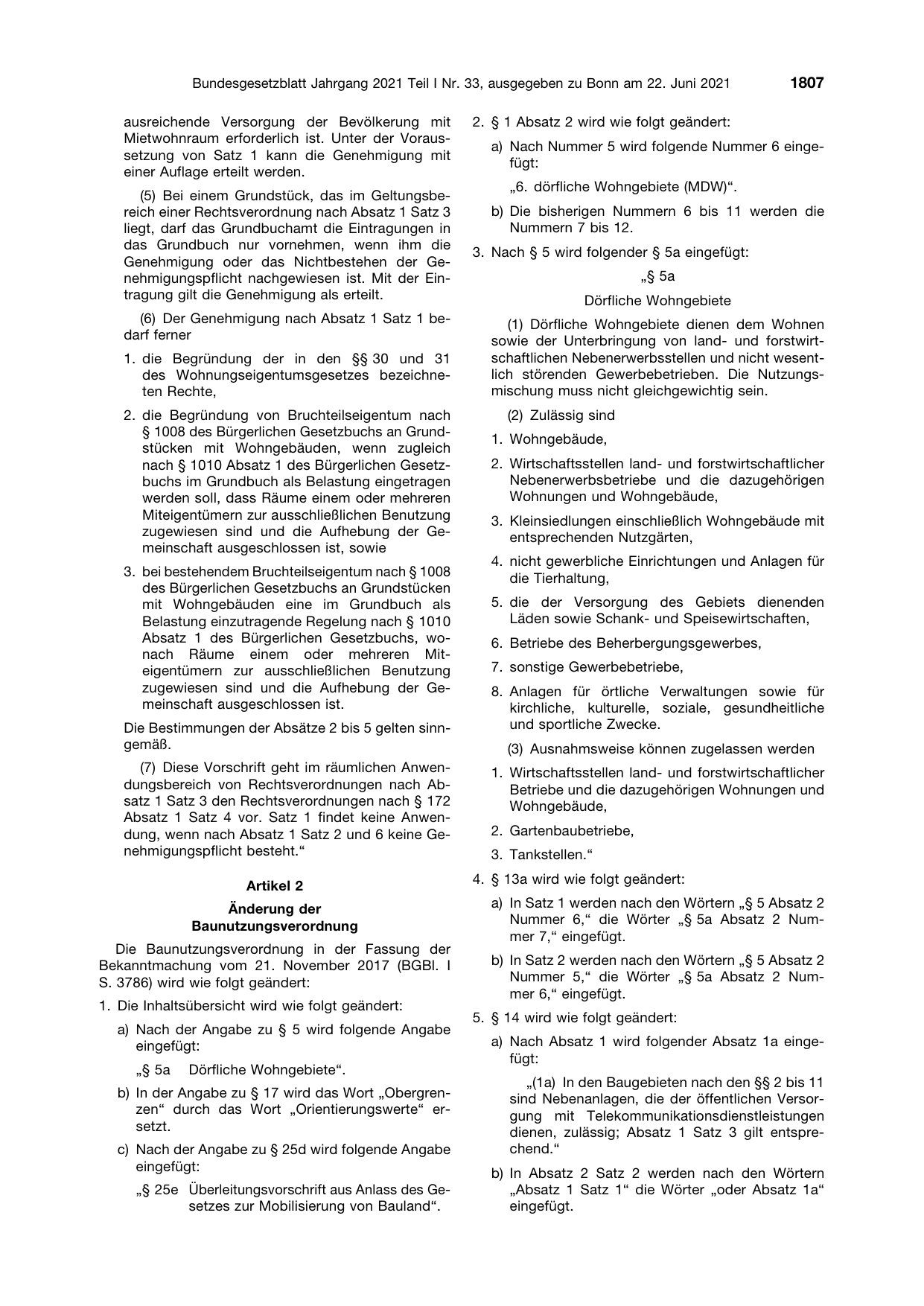 BGBl. 2021, Seite 1807 — Originalseite als Abbildung