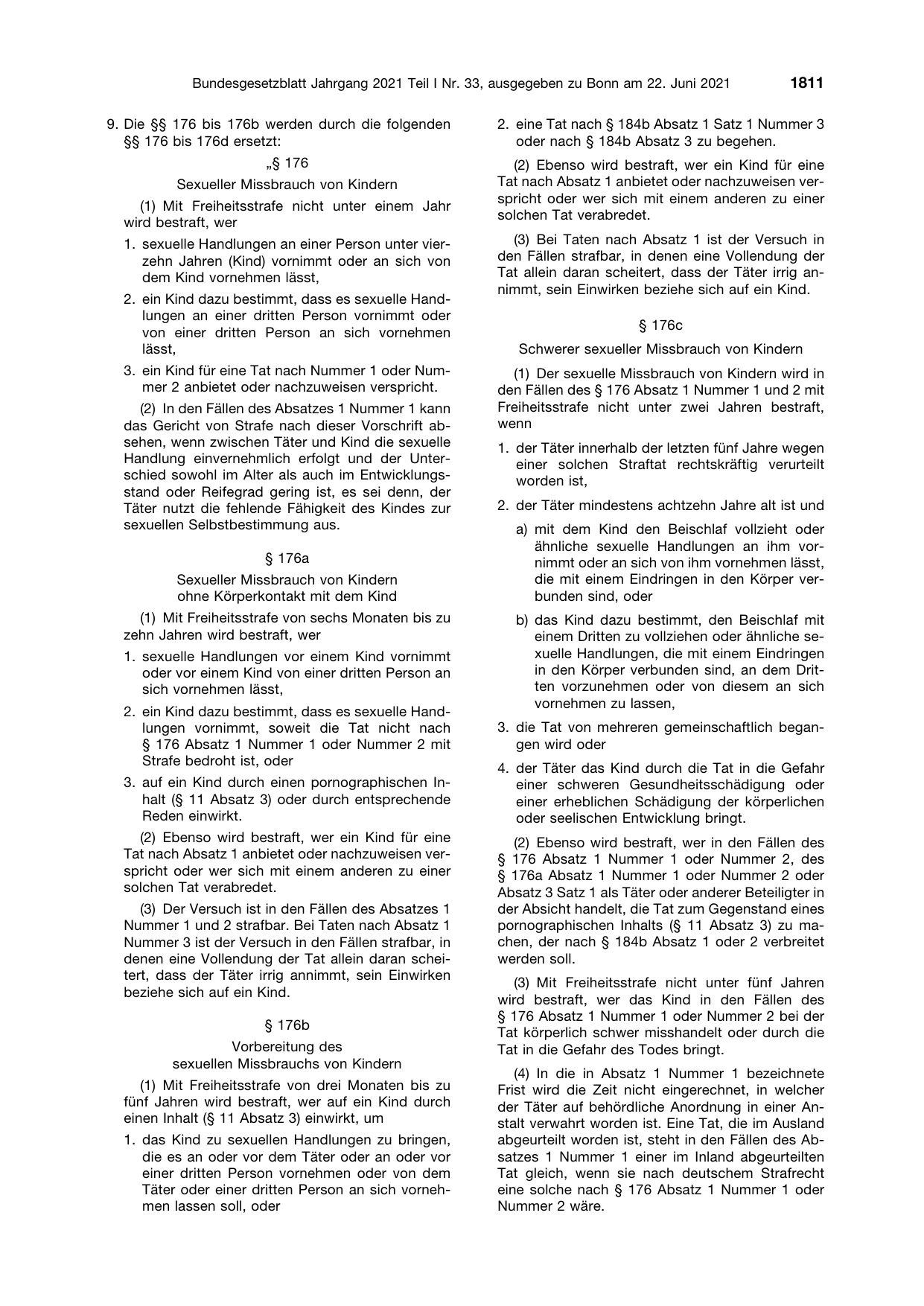 BGBl. 2021, Seite 1811 — Originalseite als Abbildung