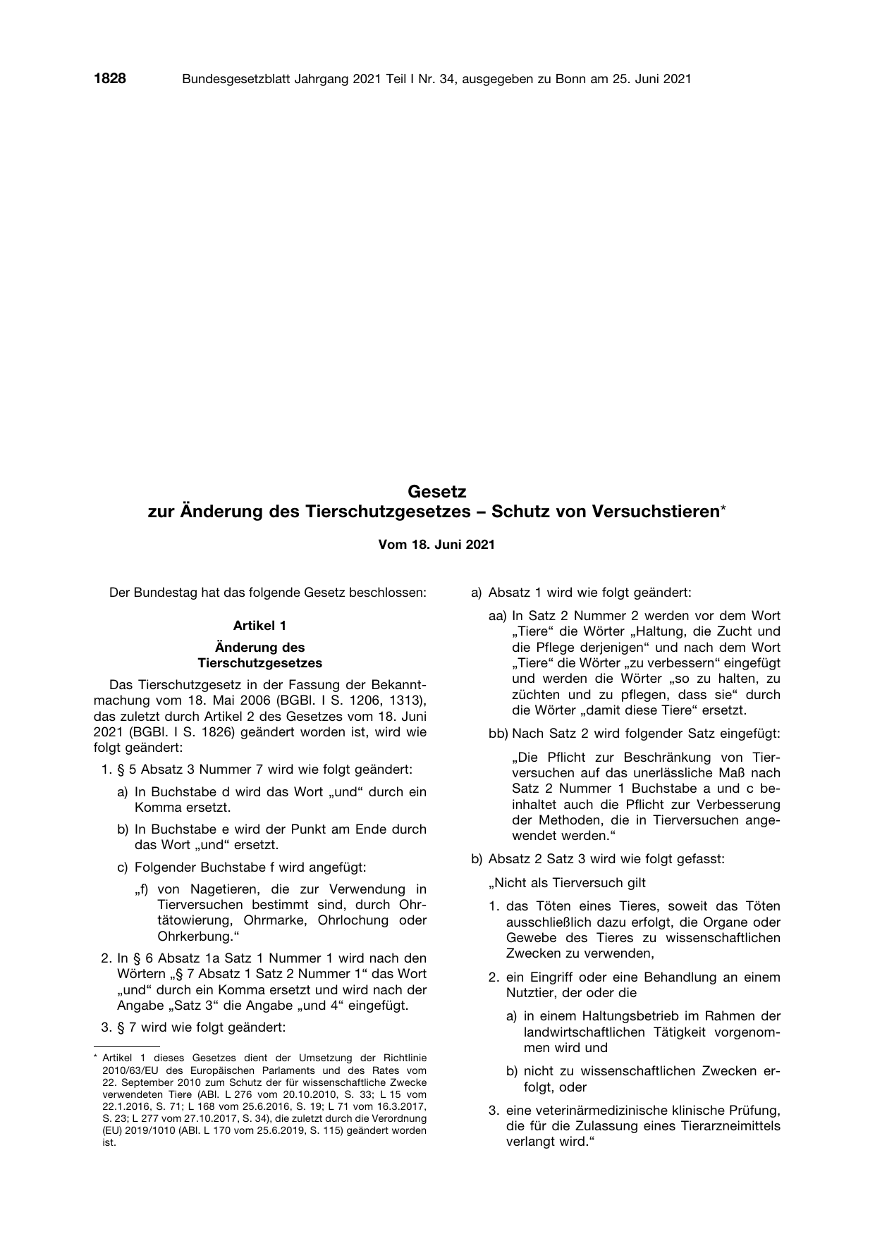 BGBl. 2021, Seite 1828 — Originalseite als Abbildung