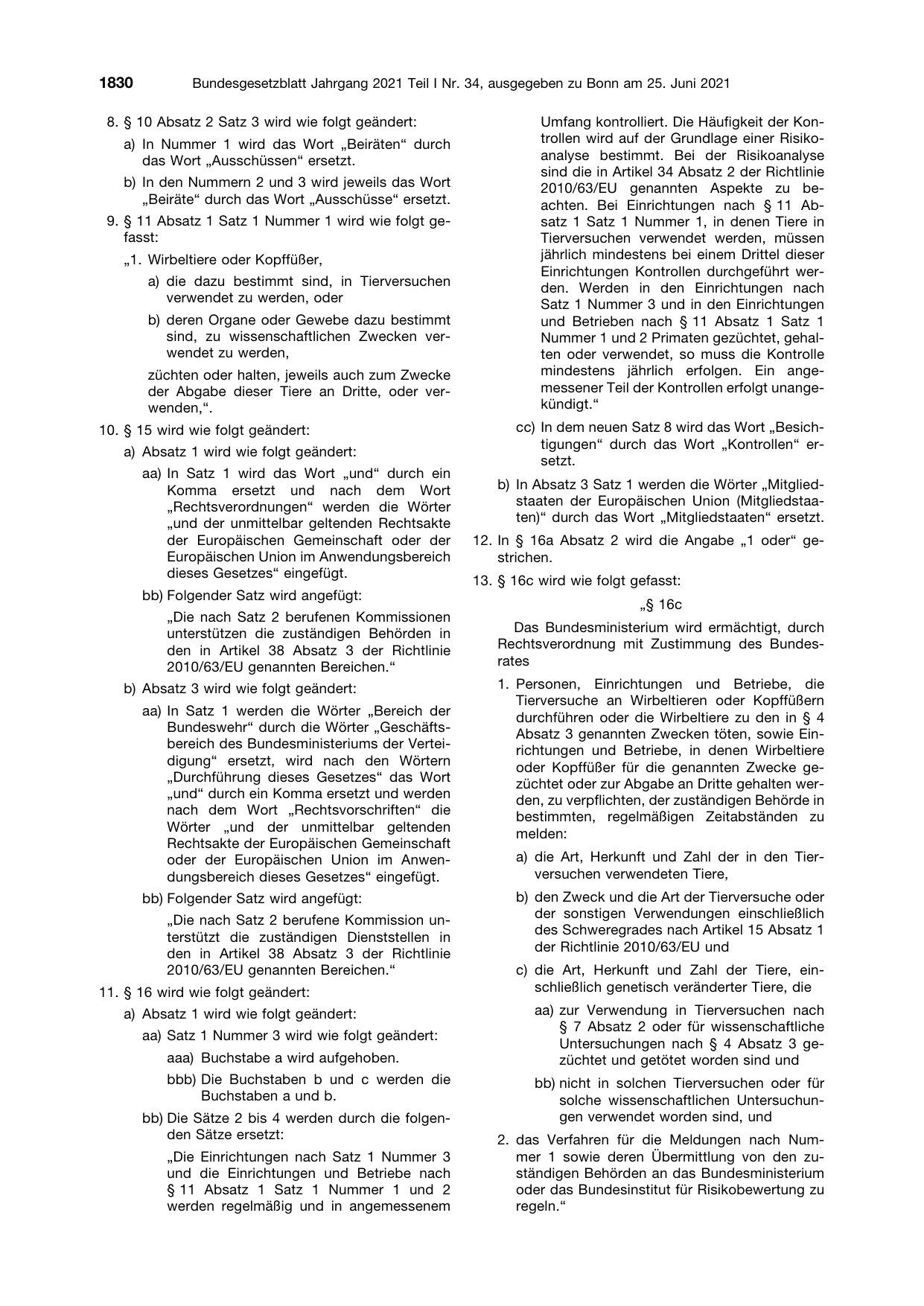 BGBl. 2021, Seite 1830 — Originalseite als Abbildung