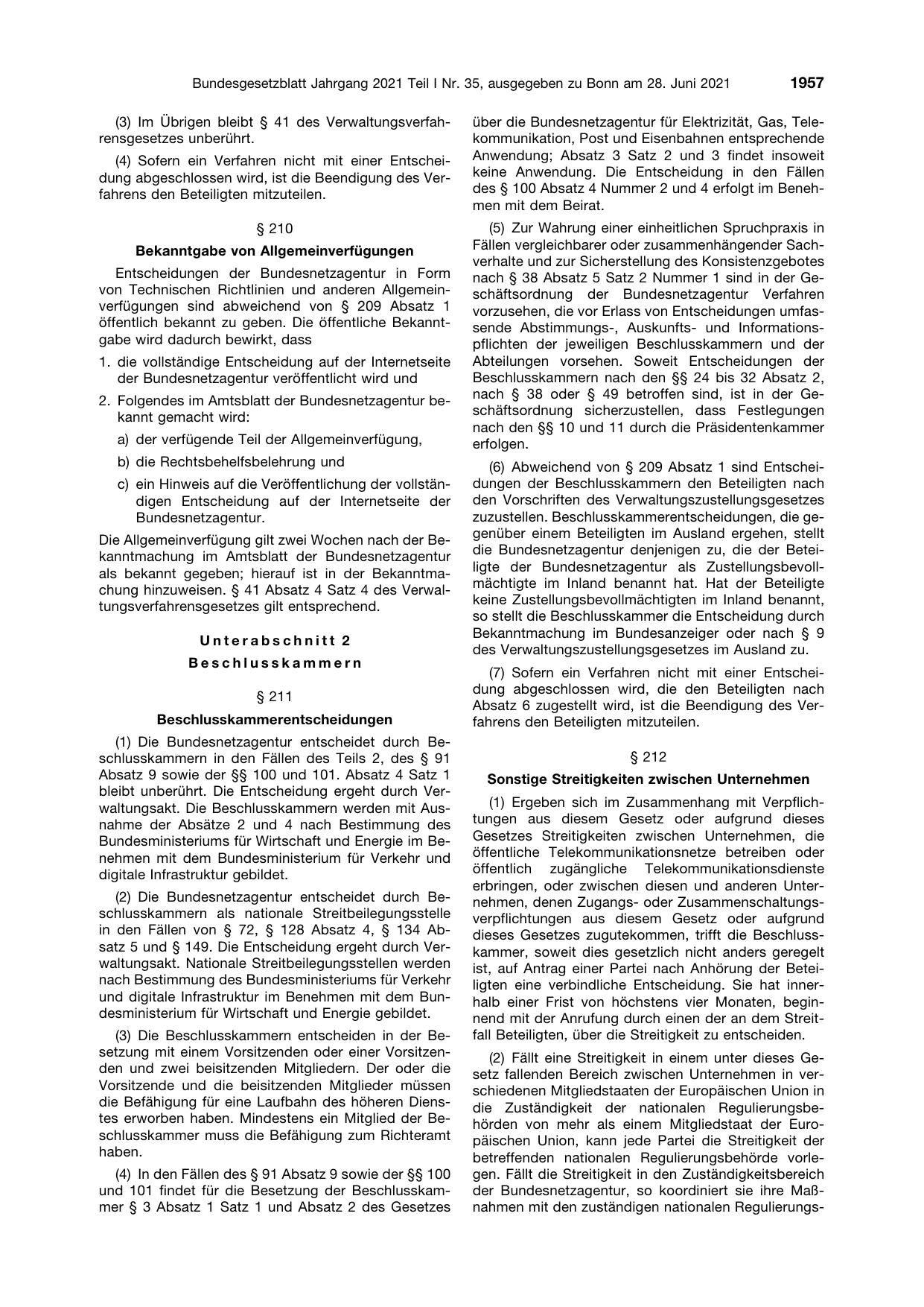 BGBl. 2021, Seite 1957 — Originalseite als Abbildung