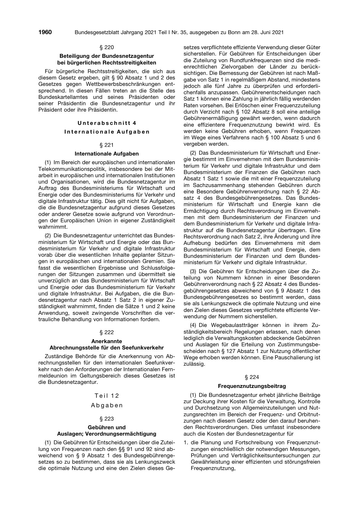 BGBl. 2021, Seite 1960 — Originalseite als Abbildung