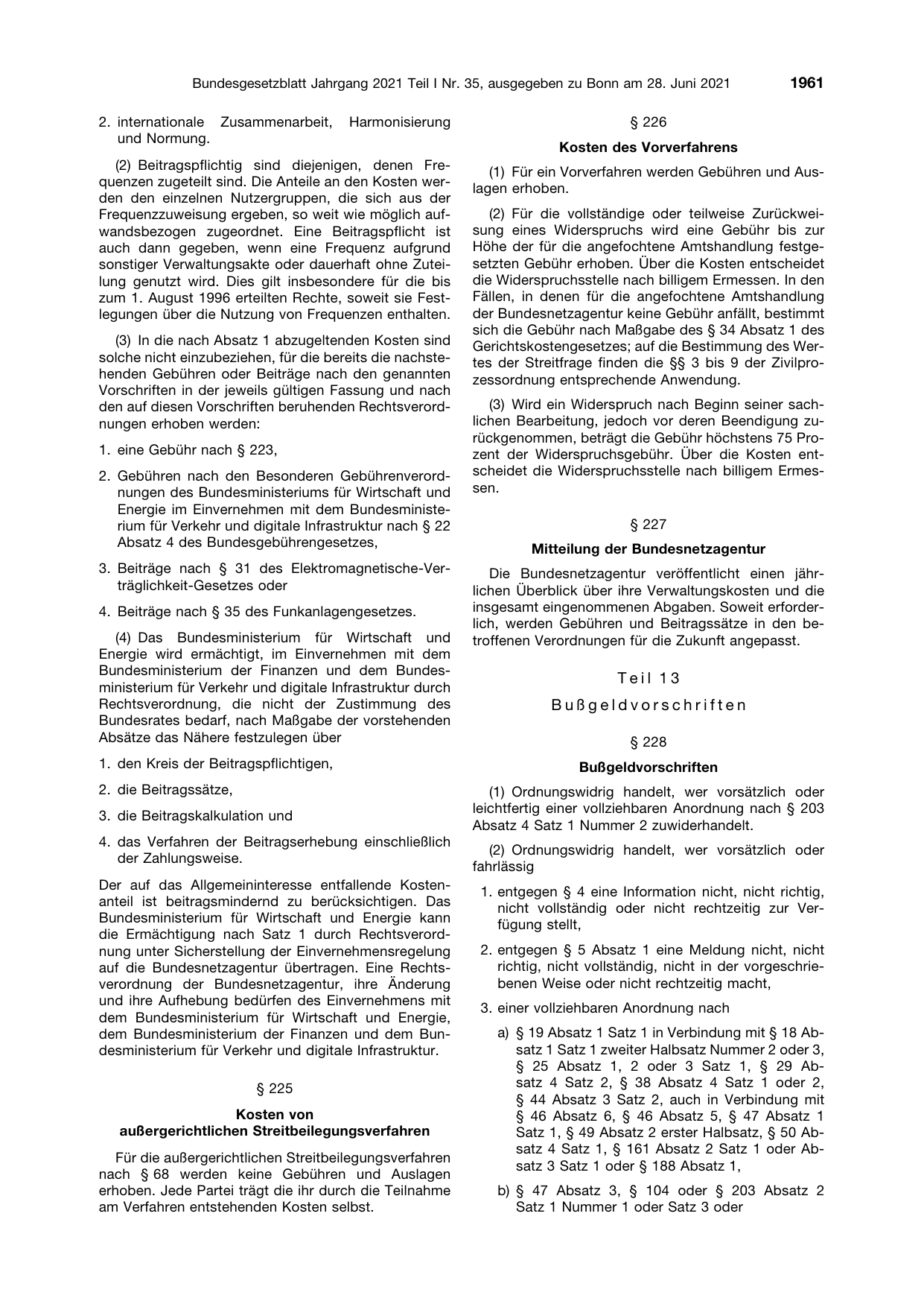 BGBl. 2021, Seite 1961 — Originalseite als Abbildung