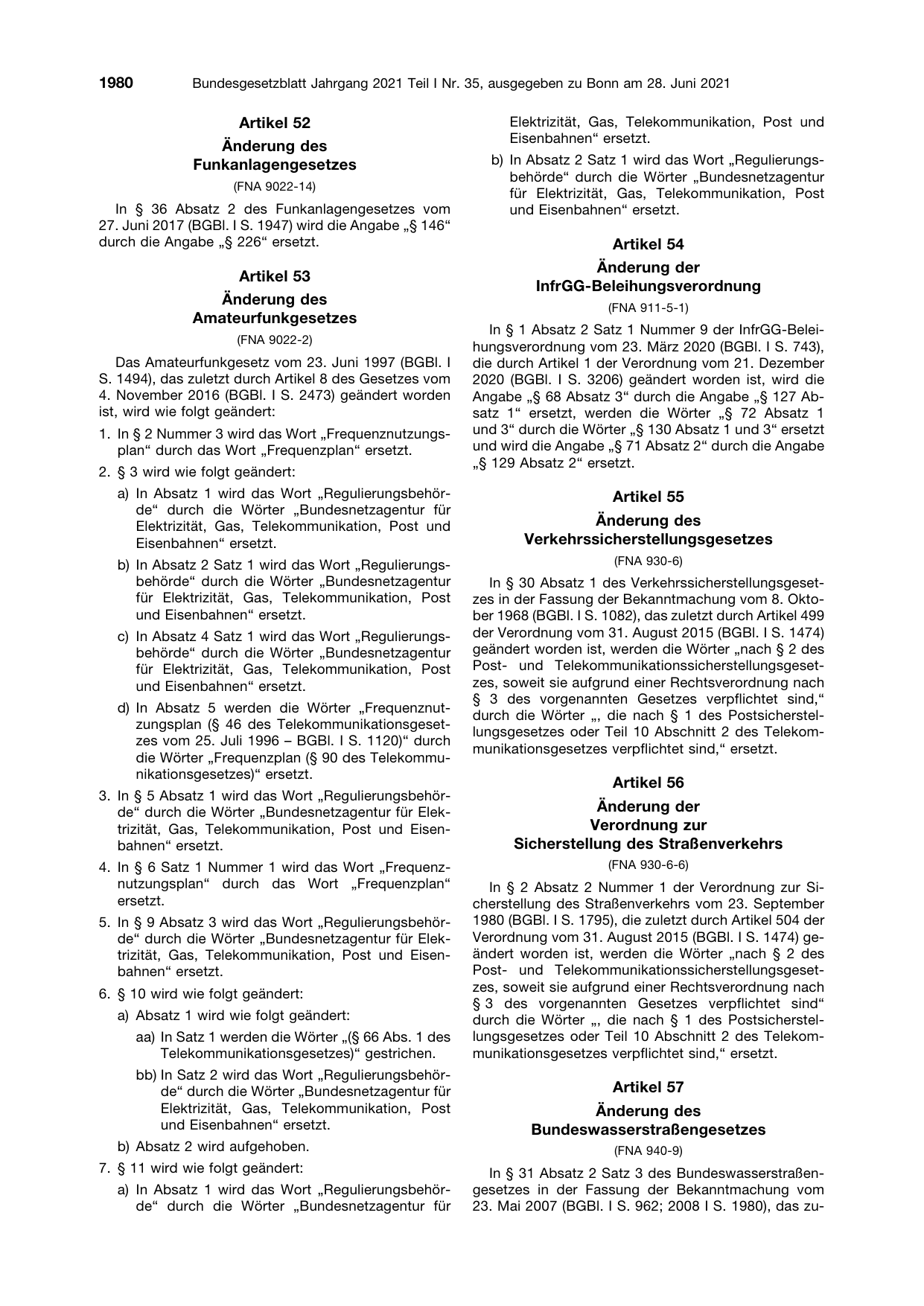 BGBl. 2021, Seite 1980 — Originalseite als Abbildung