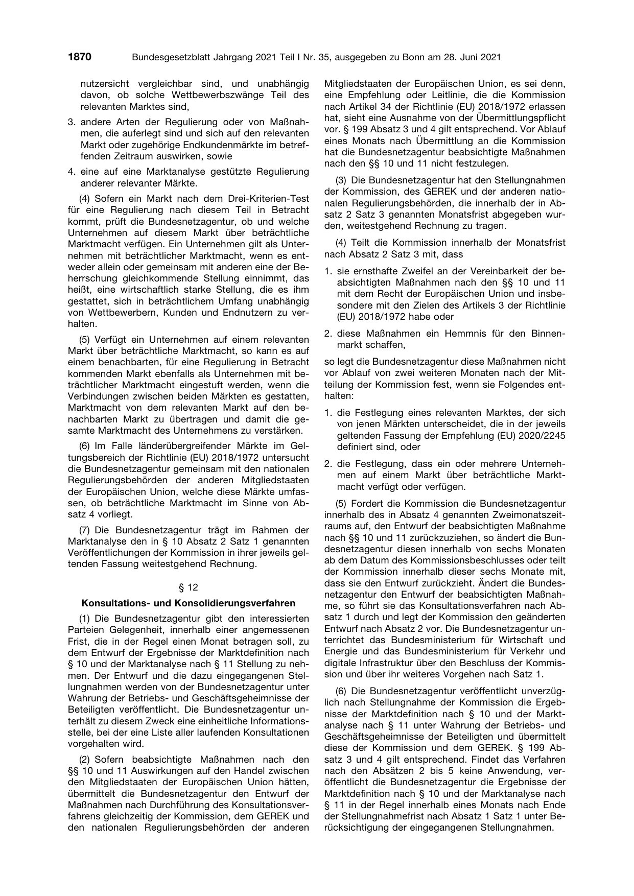BGBl. 2021, Seite 1870 — Originalseite als Abbildung