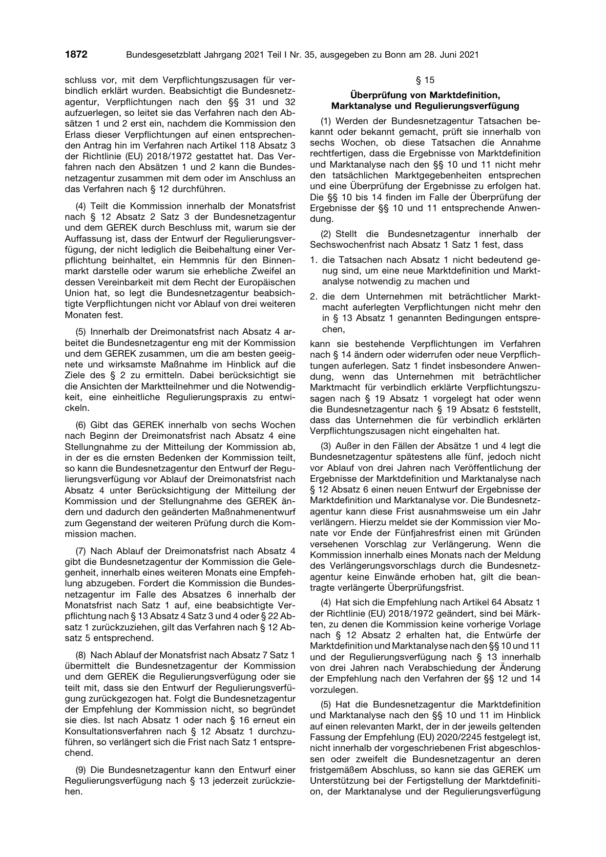 BGBl. 2021, Seite 1872 — Originalseite als Abbildung