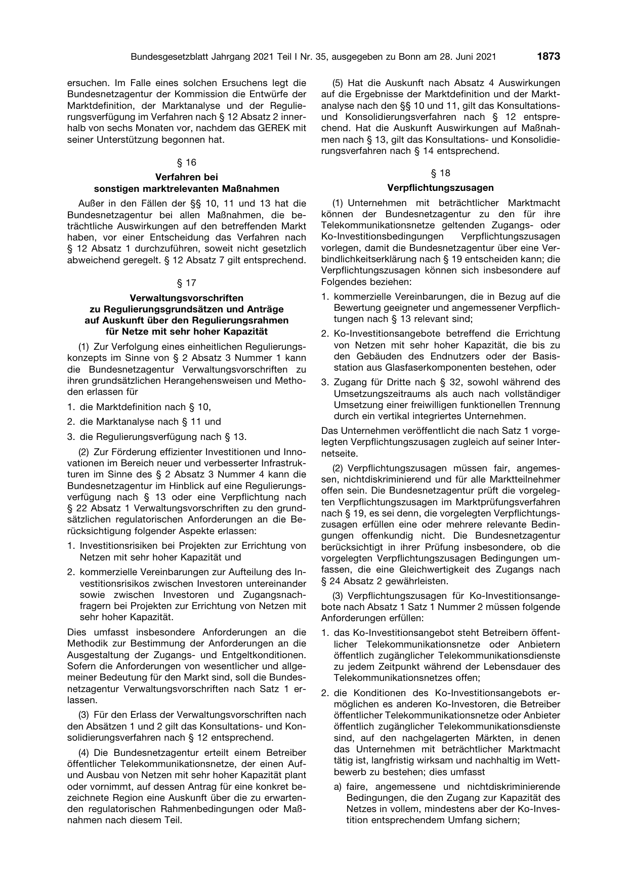 BGBl. 2021, Seite 1873 — Originalseite als Abbildung