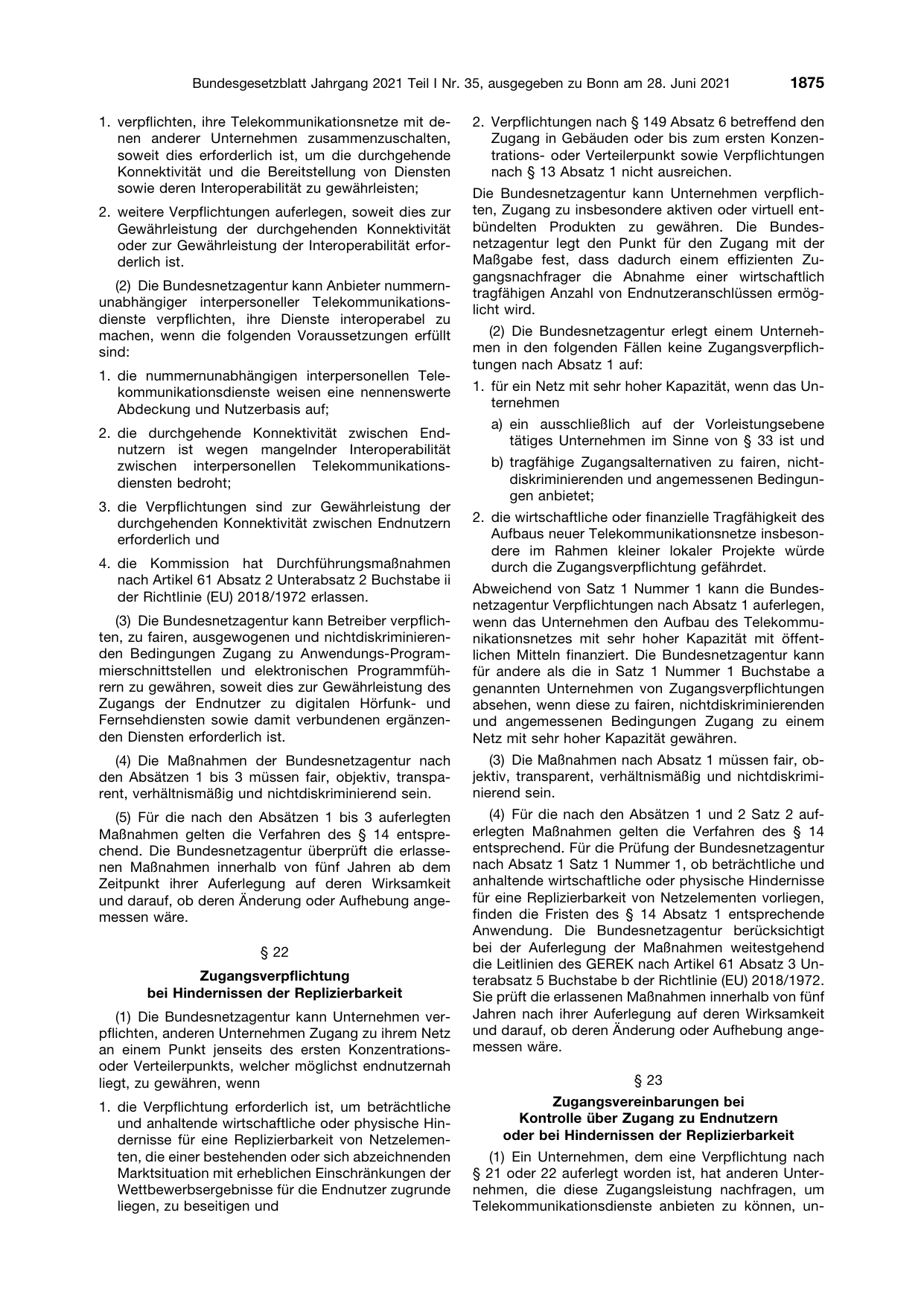 BGBl. 2021, Seite 1875 — Originalseite als Abbildung