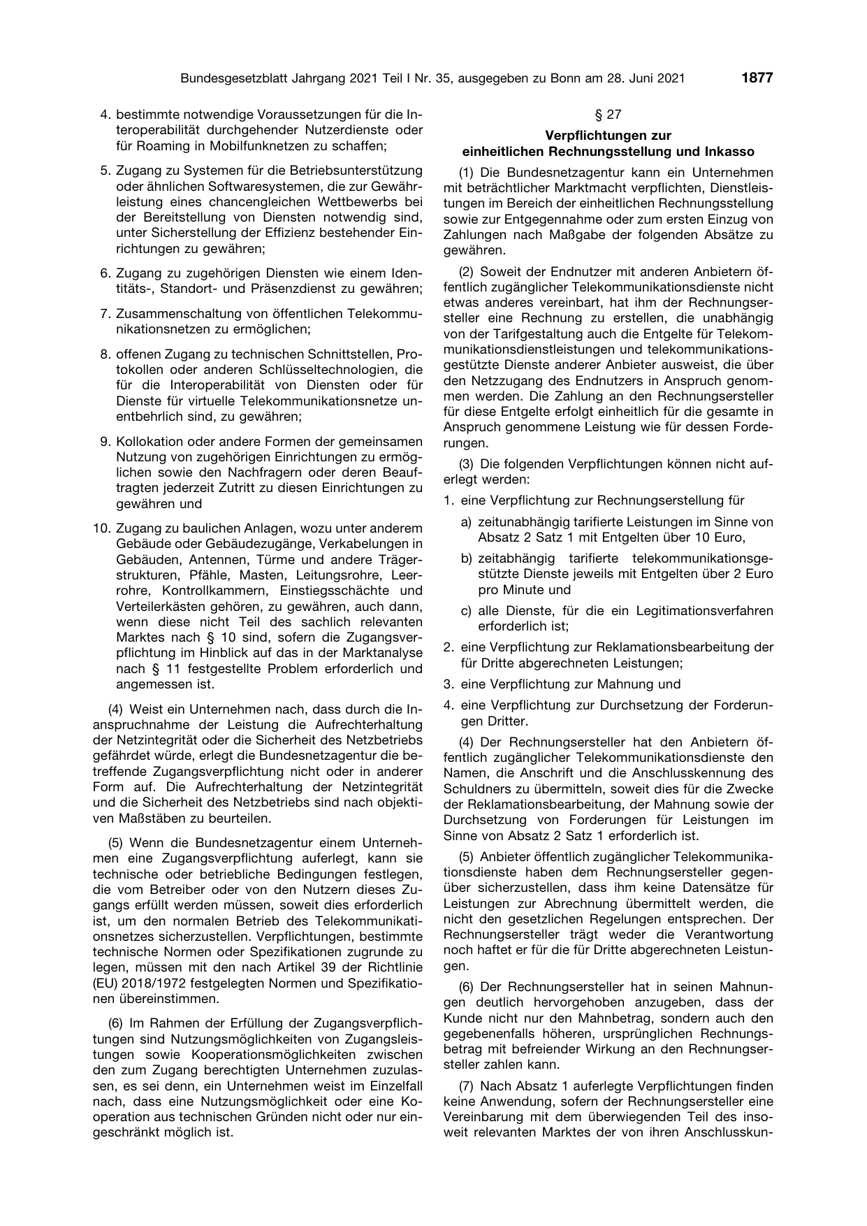 BGBl. 2021, Seite 1877 — Originalseite als Abbildung
