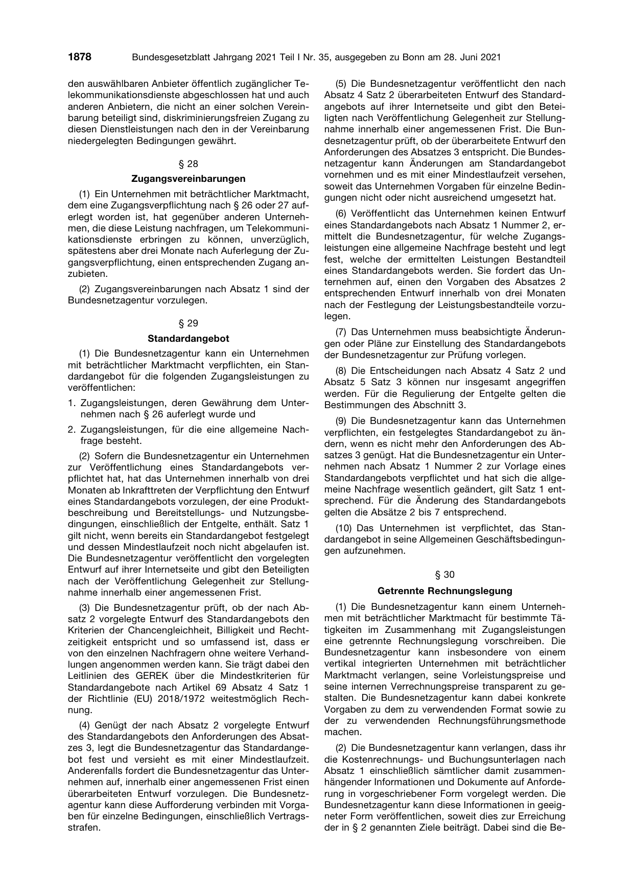 BGBl. 2021, Seite 1878 — Originalseite als Abbildung