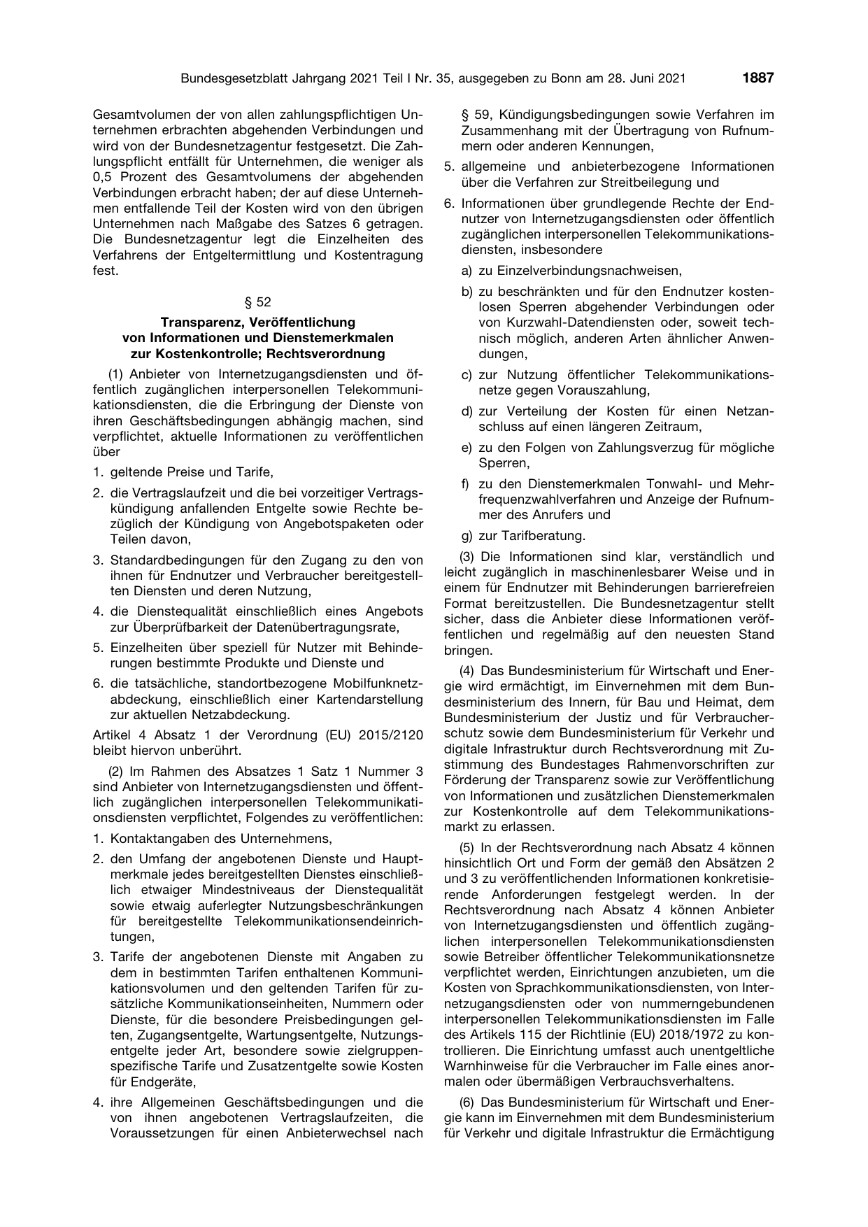 BGBl. 2021, Seite 1887 — Originalseite als Abbildung