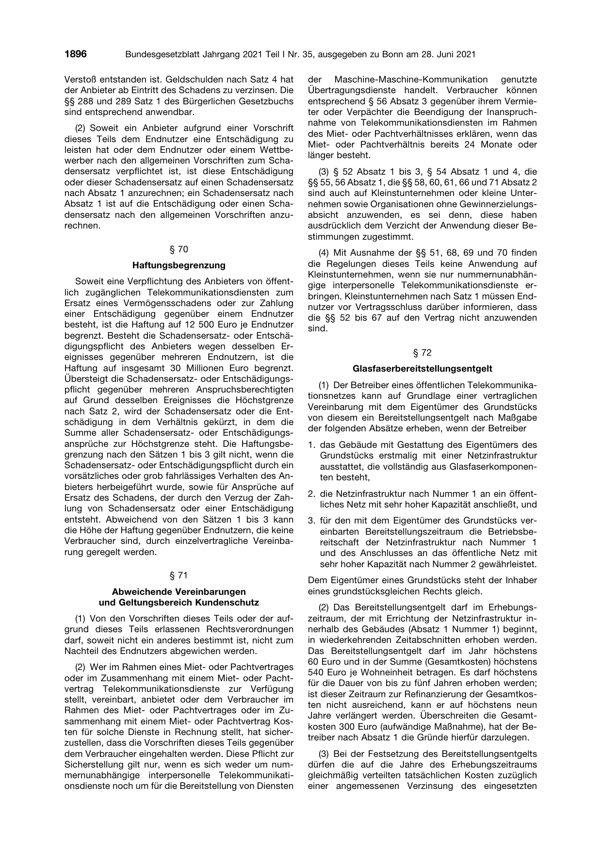 BGBl. 2021, Seite 1896 — Originalseite als Abbildung