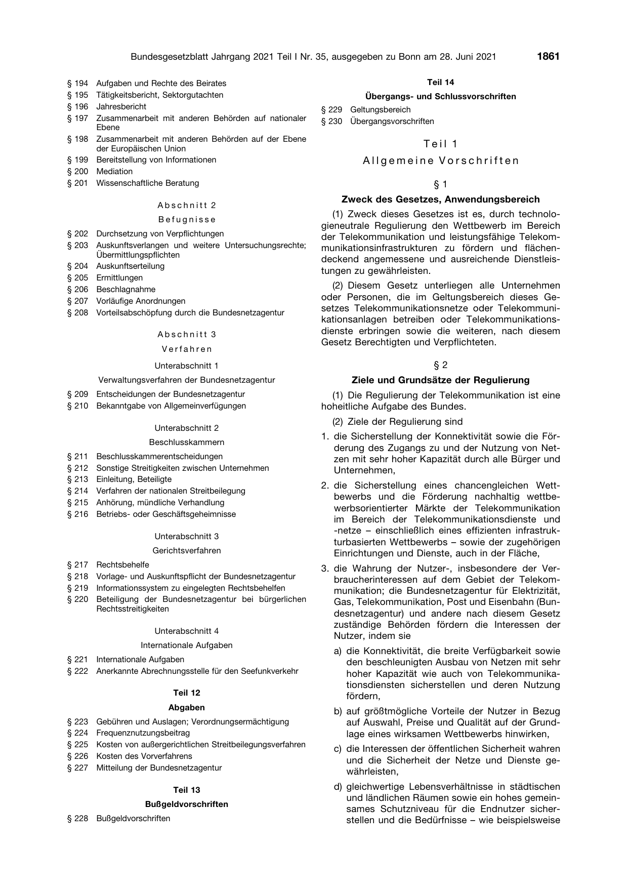 BGBl. 2021, Seite 1861 — Originalseite als Abbildung