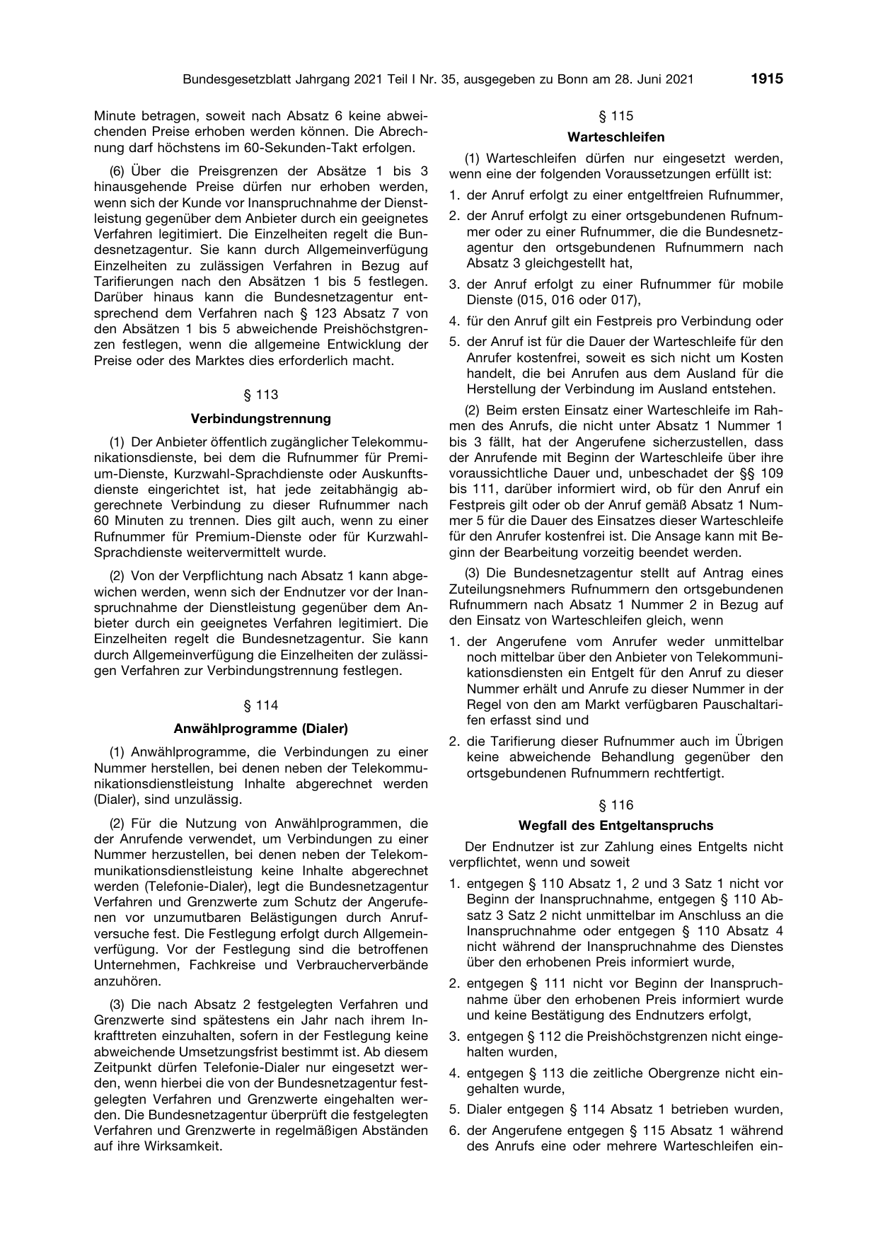BGBl. 2021, Seite 1915 — Originalseite als Abbildung