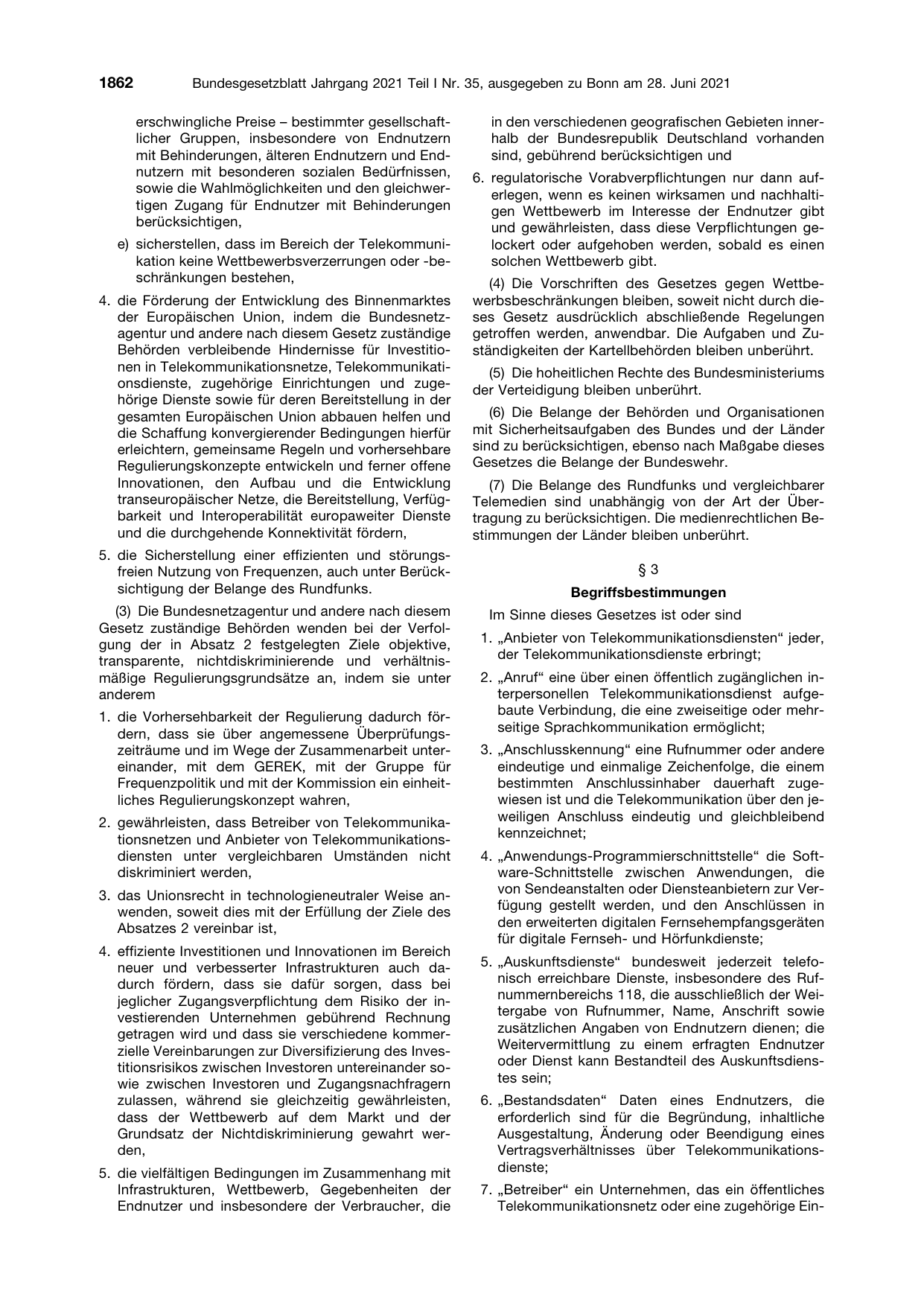 BGBl. 2021, Seite 1862 — Originalseite als Abbildung