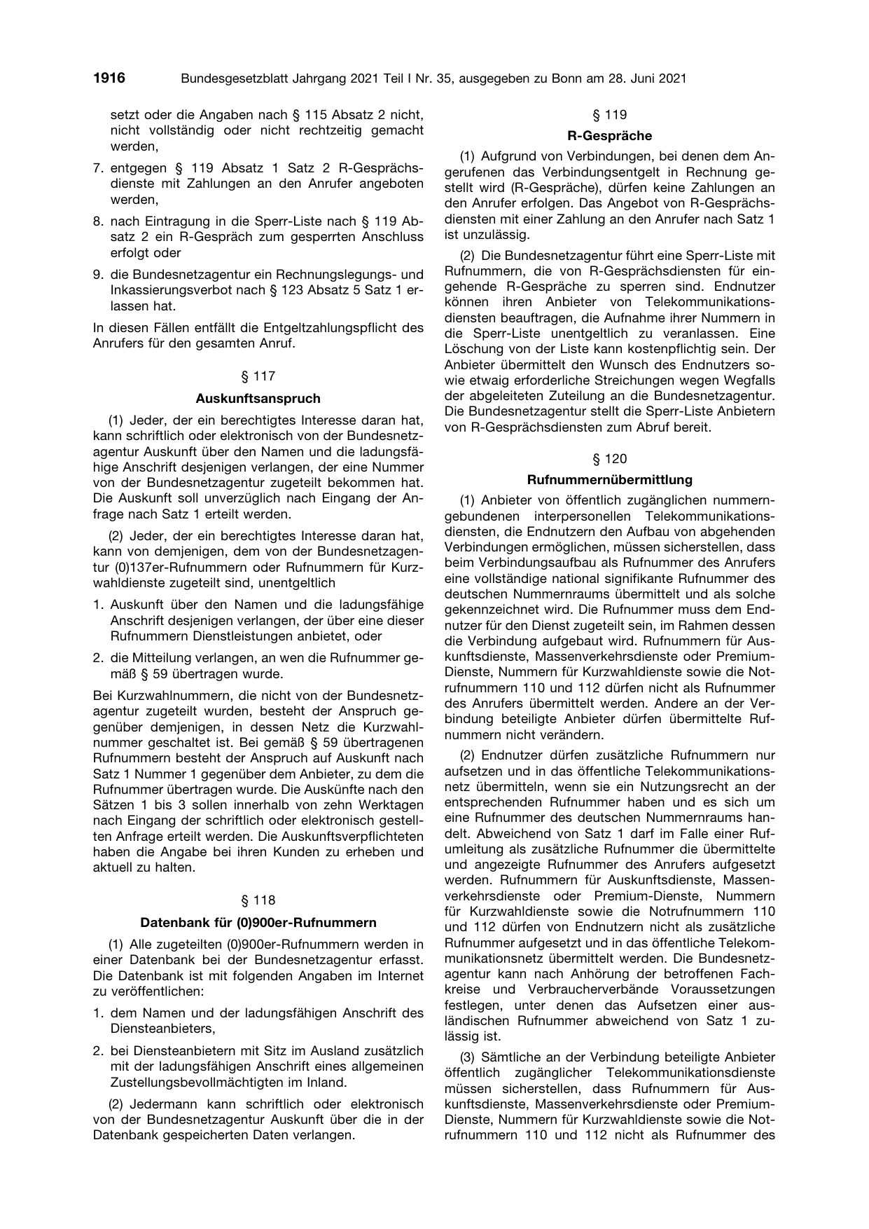 BGBl. 2021, Seite 1916 — Originalseite als Abbildung