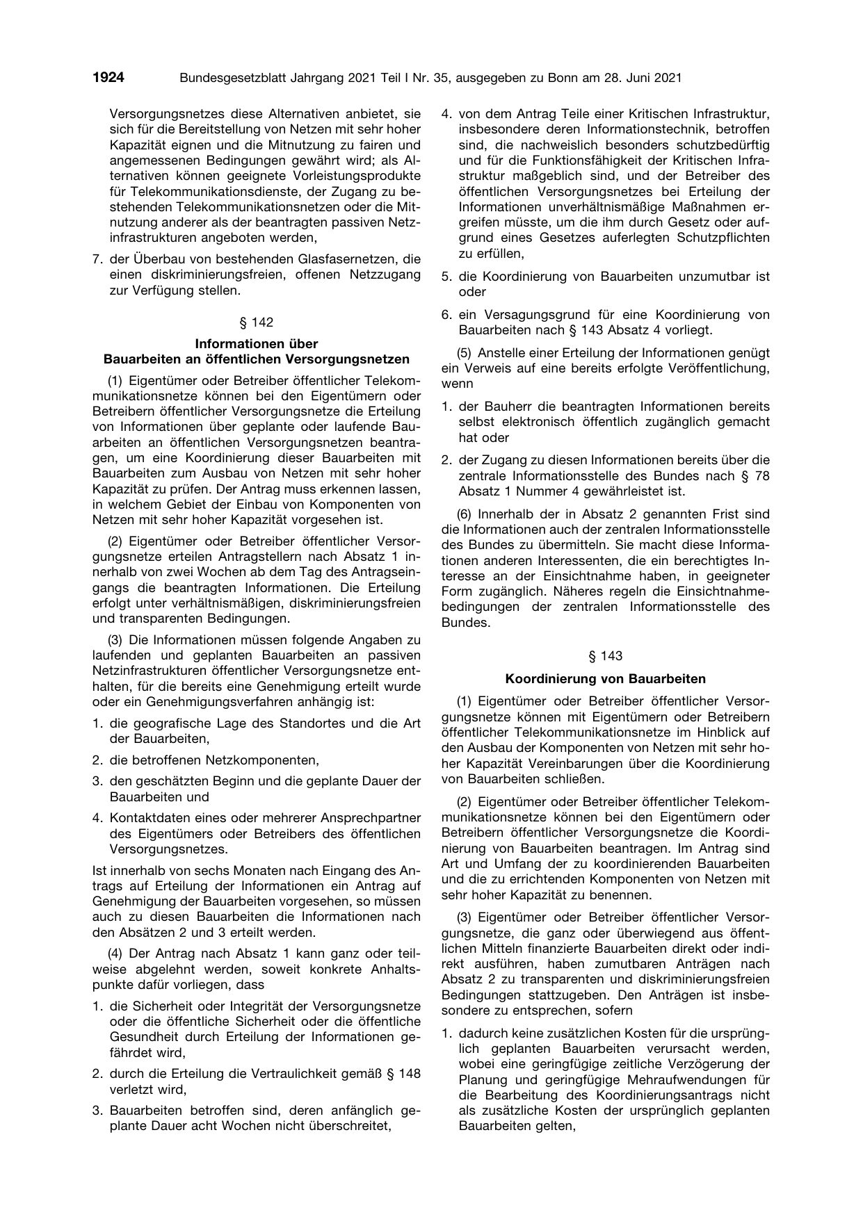 BGBl. 2021, Seite 1924 — Originalseite als Abbildung