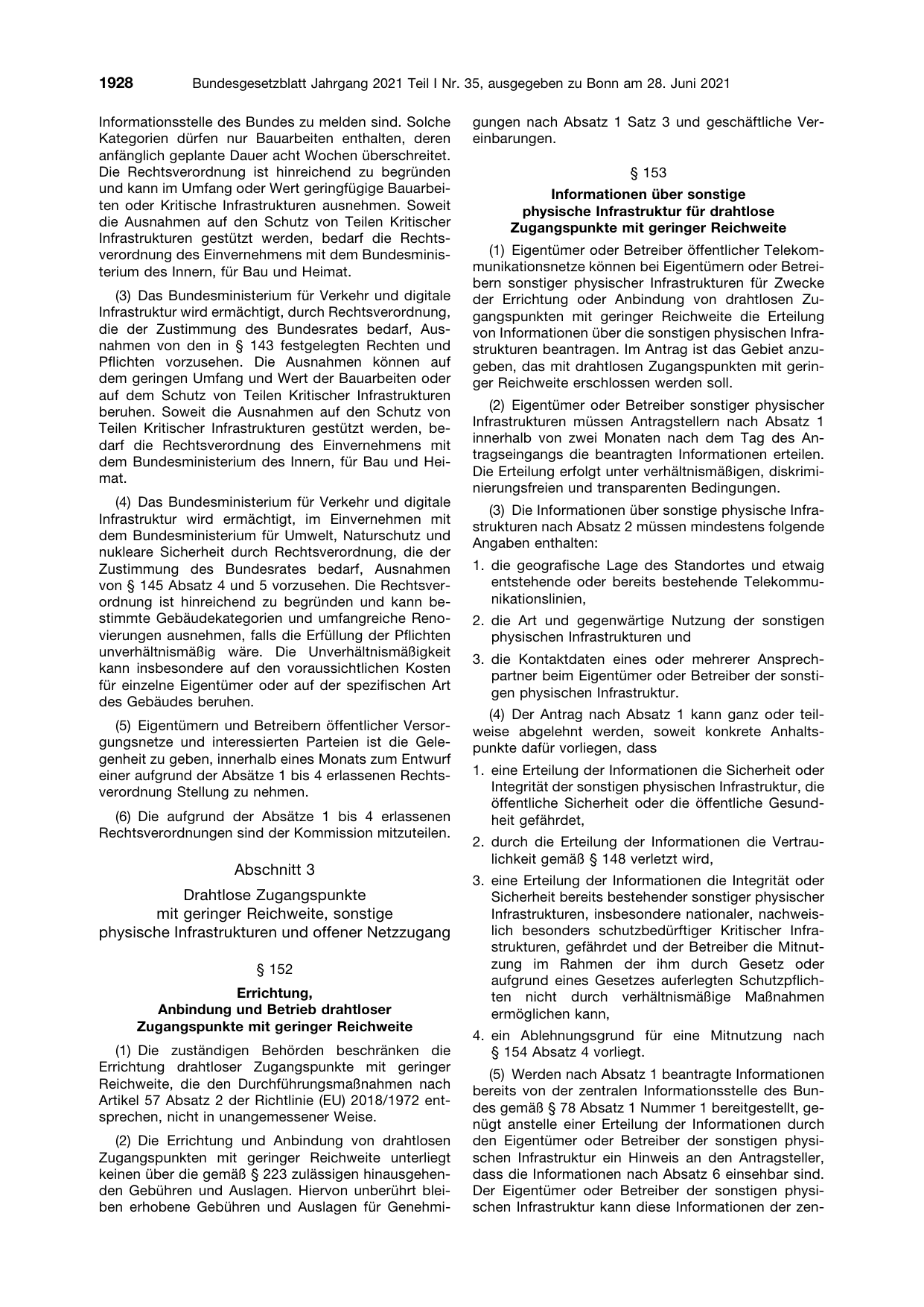 BGBl. 2021, Seite 1928 — Originalseite als Abbildung