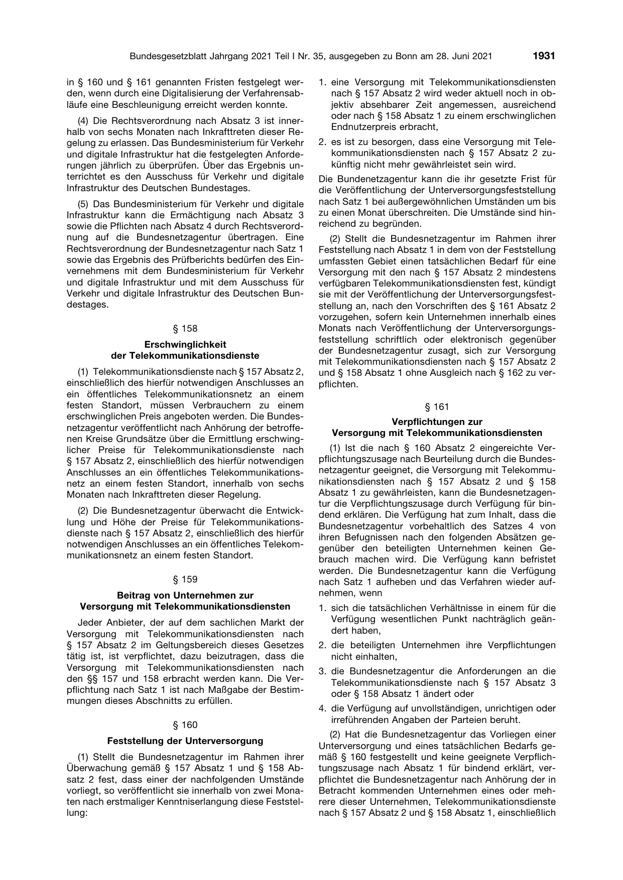 BGBl. 2021, Seite 1931 — Originalseite als Abbildung