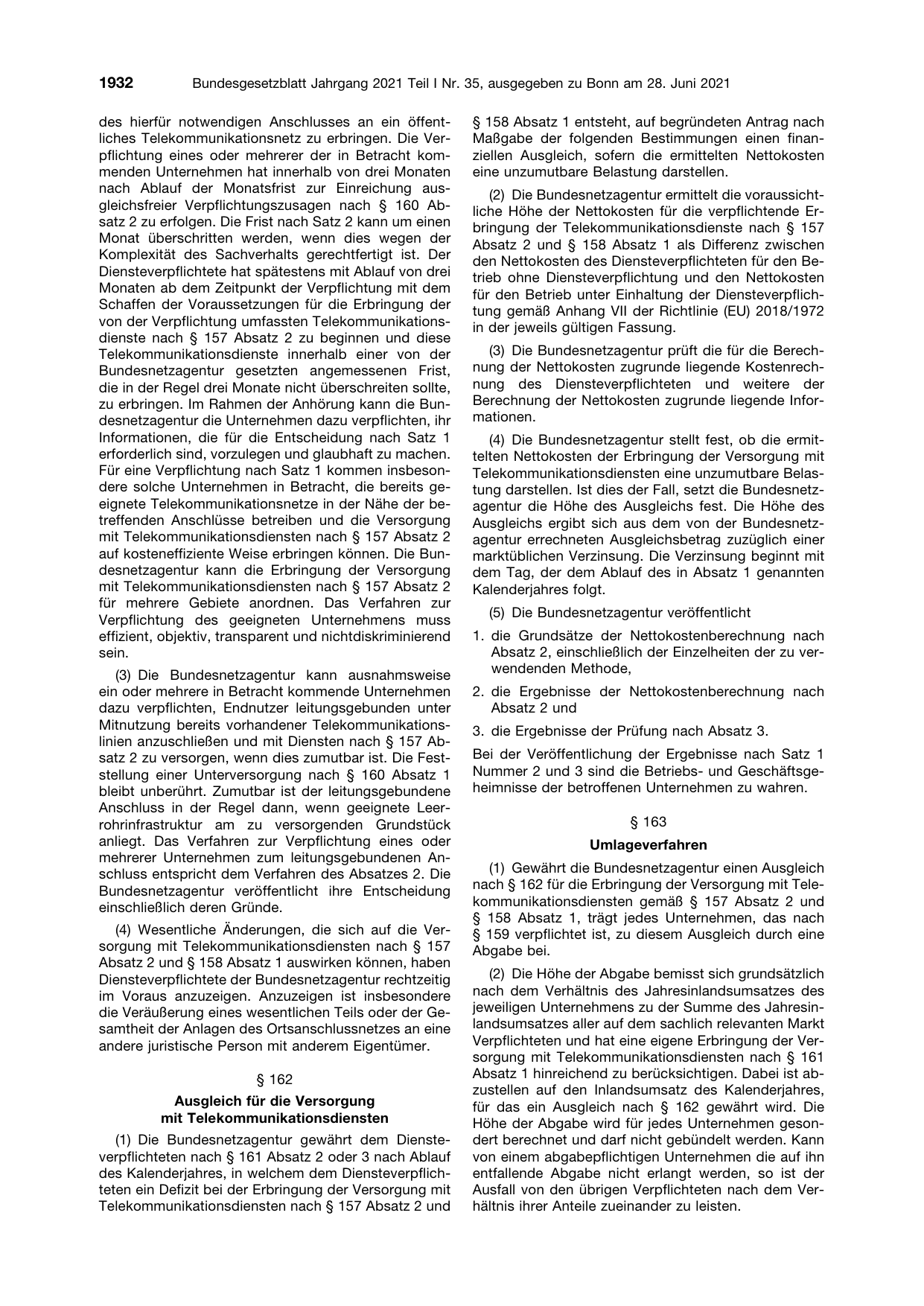 BGBl. 2021, Seite 1932 — Originalseite als Abbildung