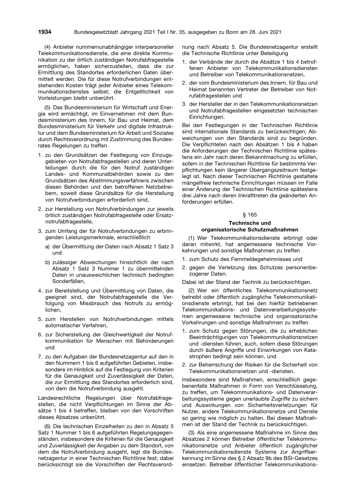 BGBl. 2021, Seite 1934 — Originalseite als Abbildung