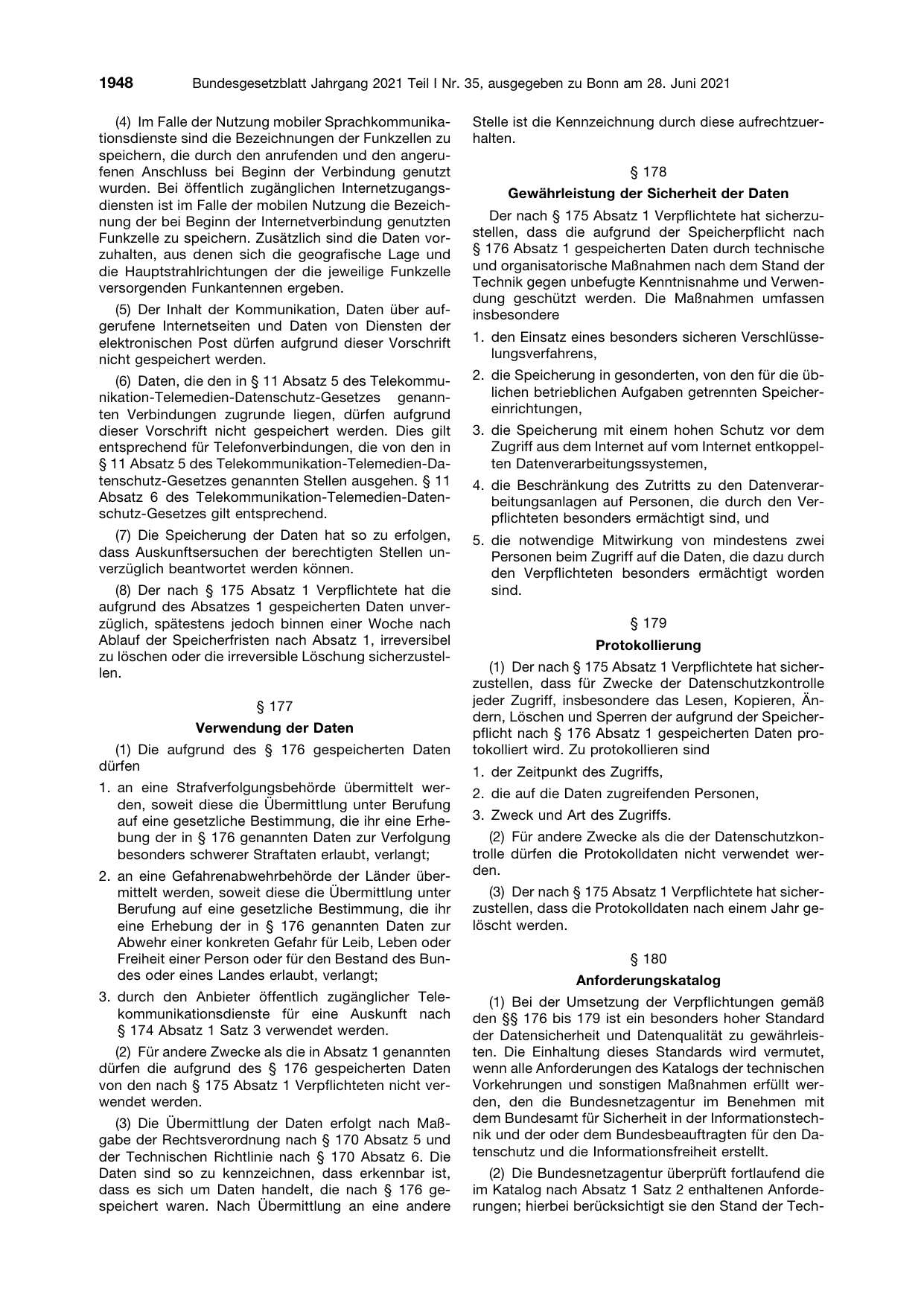 BGBl. 2021, Seite 1948 — Originalseite als Abbildung