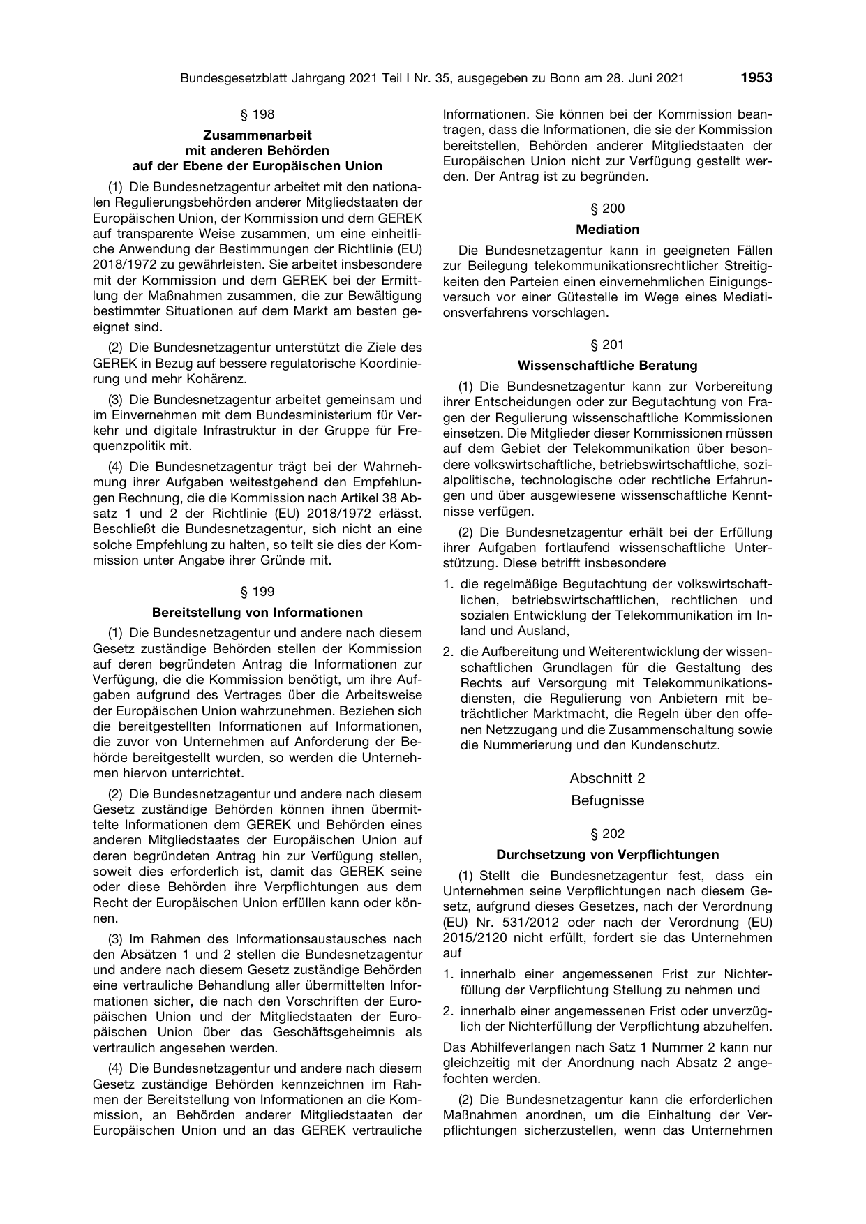 BGBl. 2021, Seite 1953 — Originalseite als Abbildung