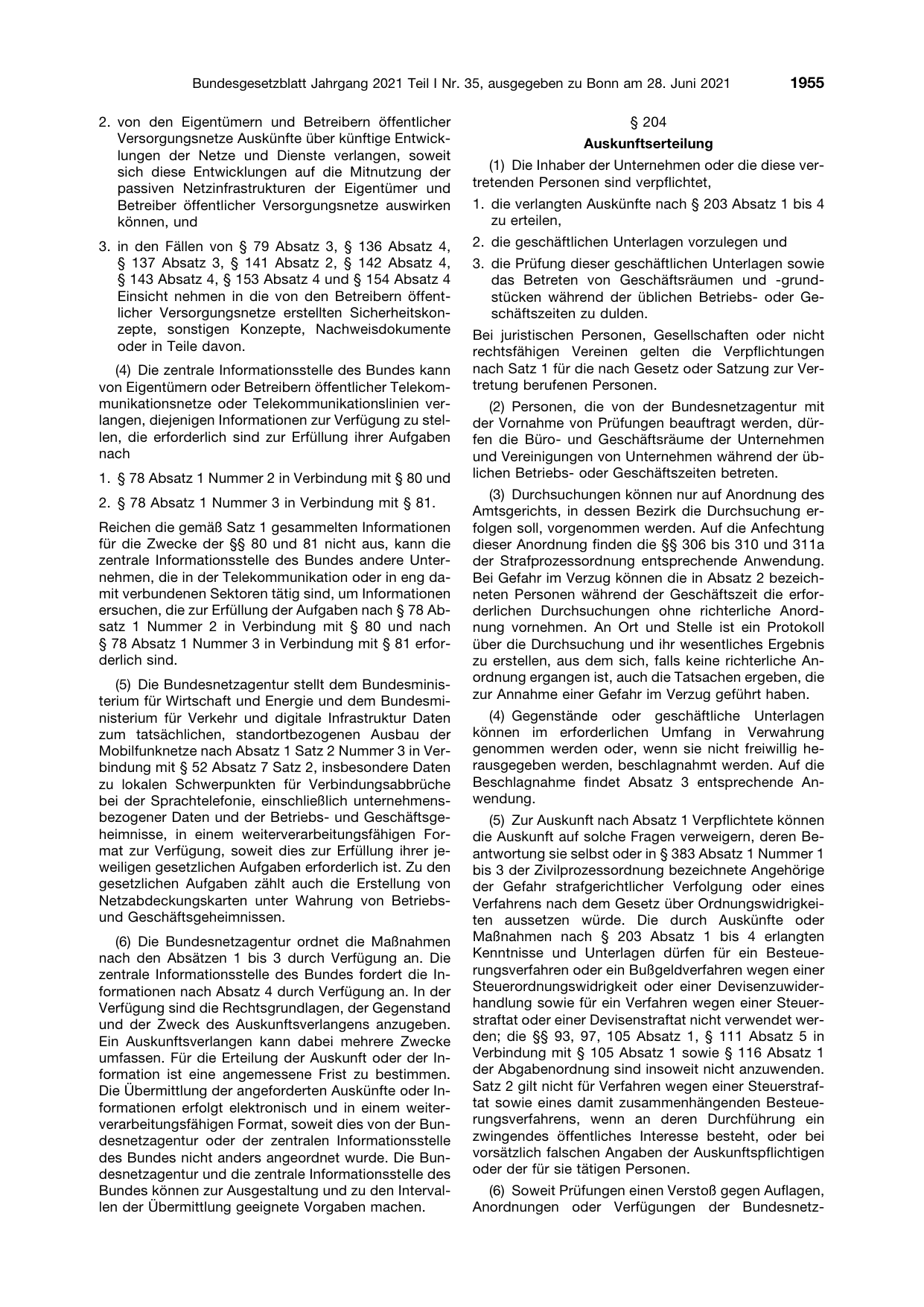 BGBl. 2021, Seite 1955 — Originalseite als Abbildung