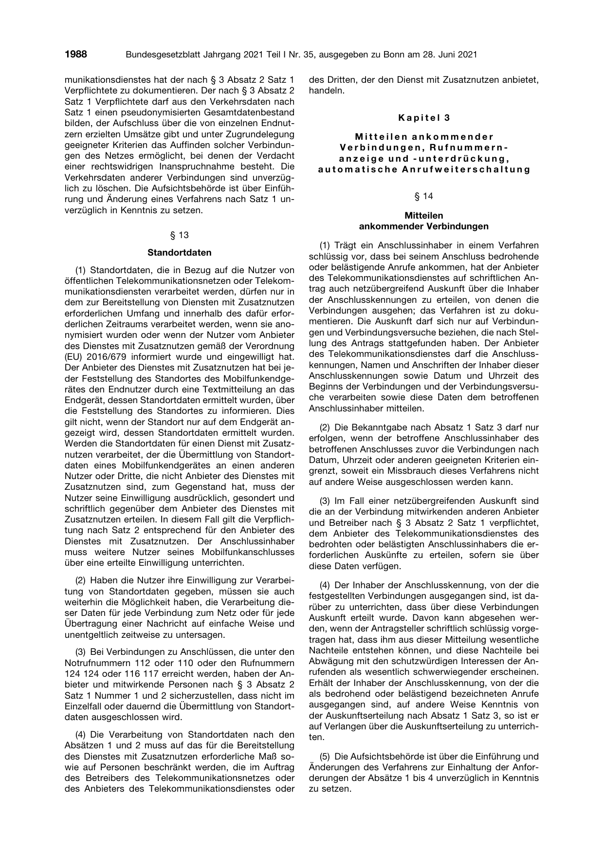 BGBl. 2021, Seite 1988 — Originalseite als Abbildung