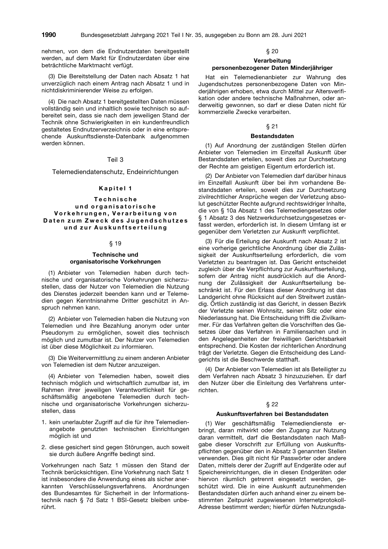 BGBl. 2021, Seite 1990 — Originalseite als Abbildung