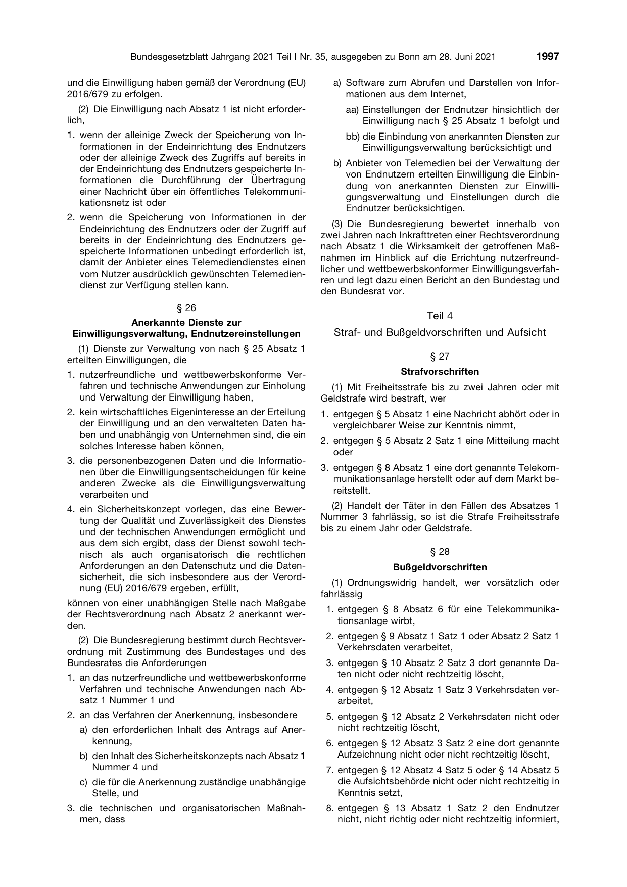 BGBl. 2021, Seite 1997 — Originalseite als Abbildung
