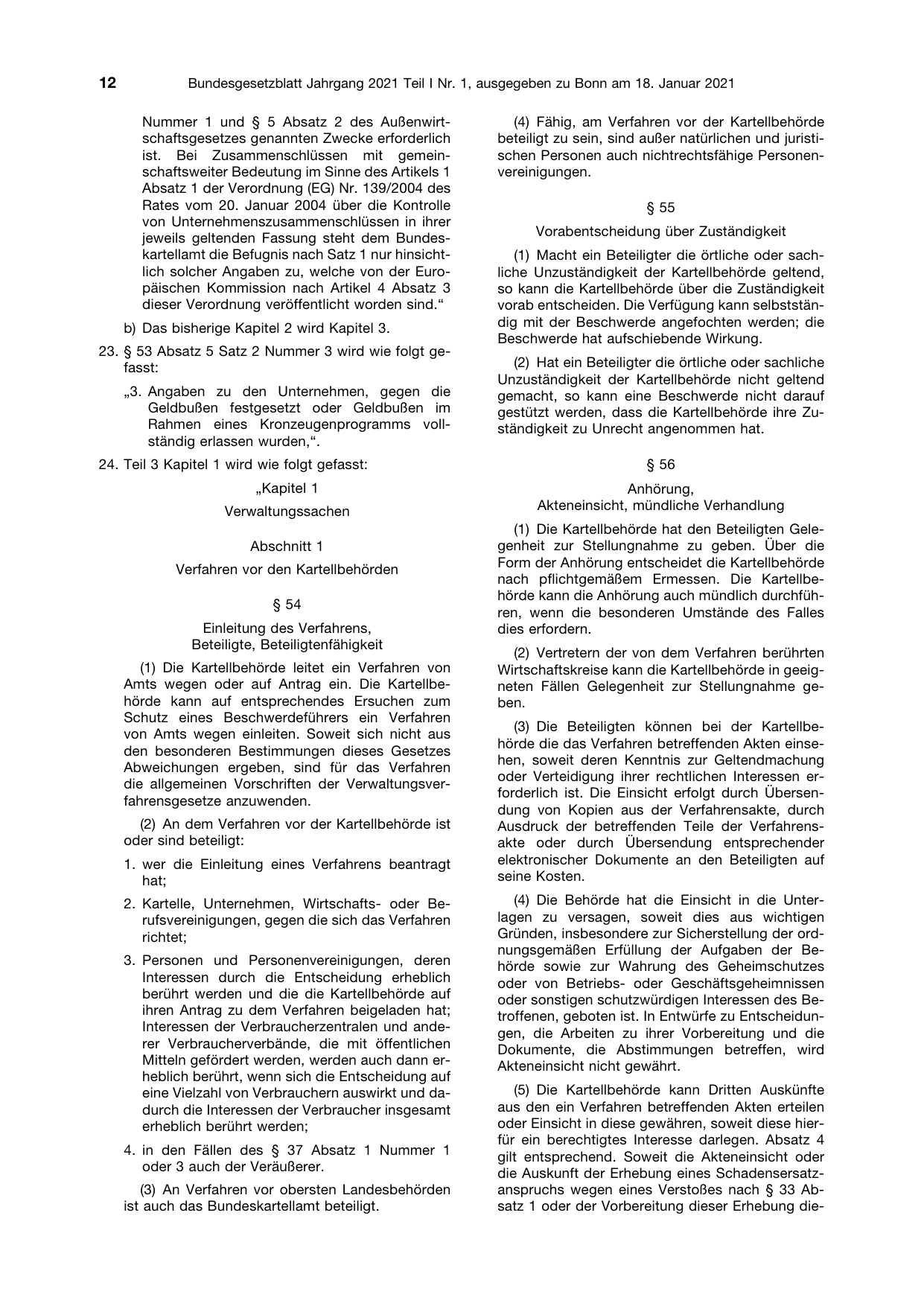 BGBl. 2021, Seite 12 — Originalseite als Abbildung
