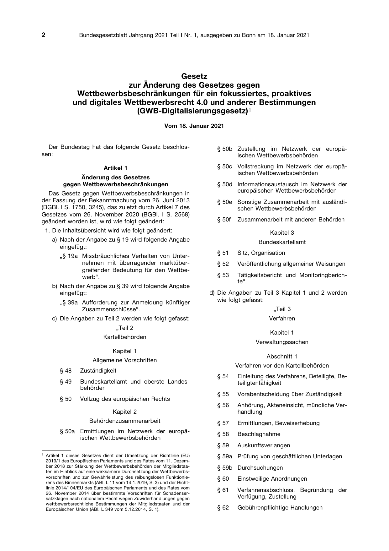 BGBl. 2021, Seite 2 — Originalseite als Abbildung