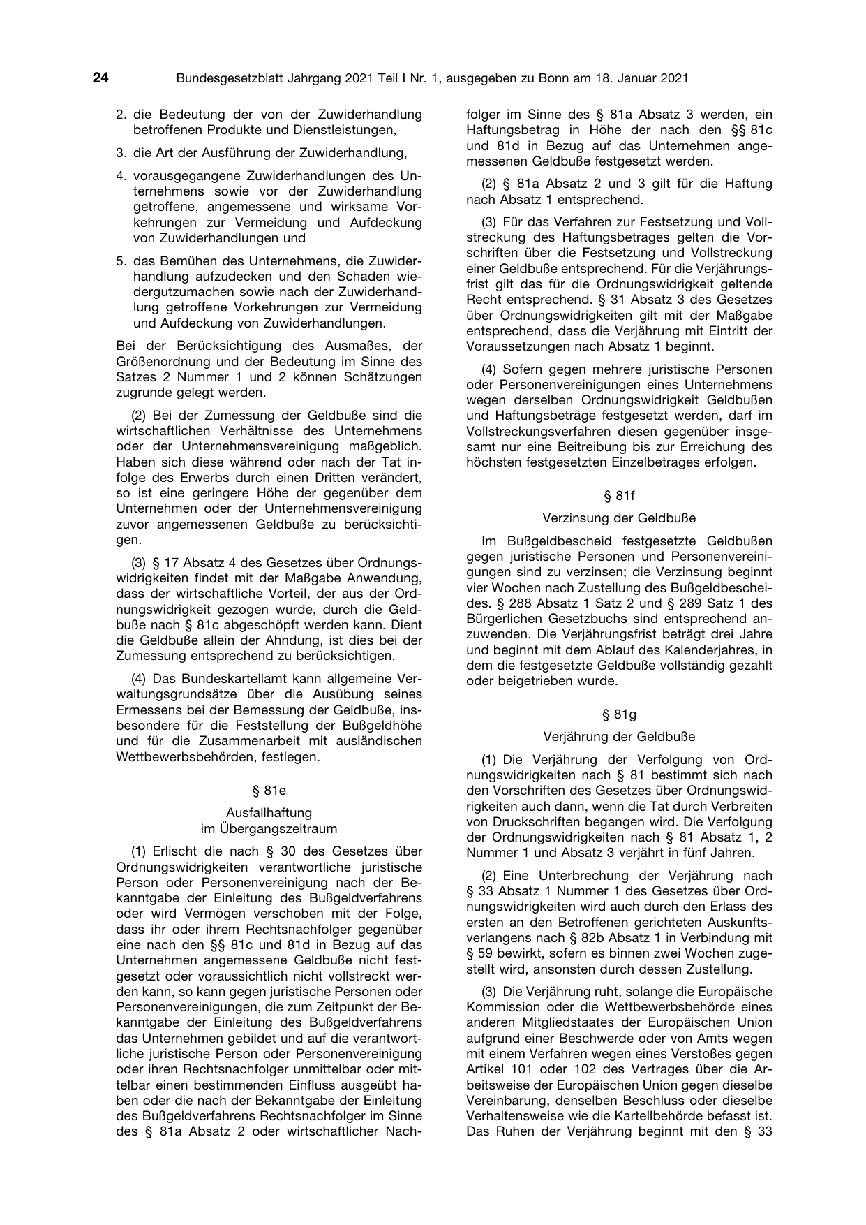 BGBl. 2021, Seite 24 — Originalseite als Abbildung