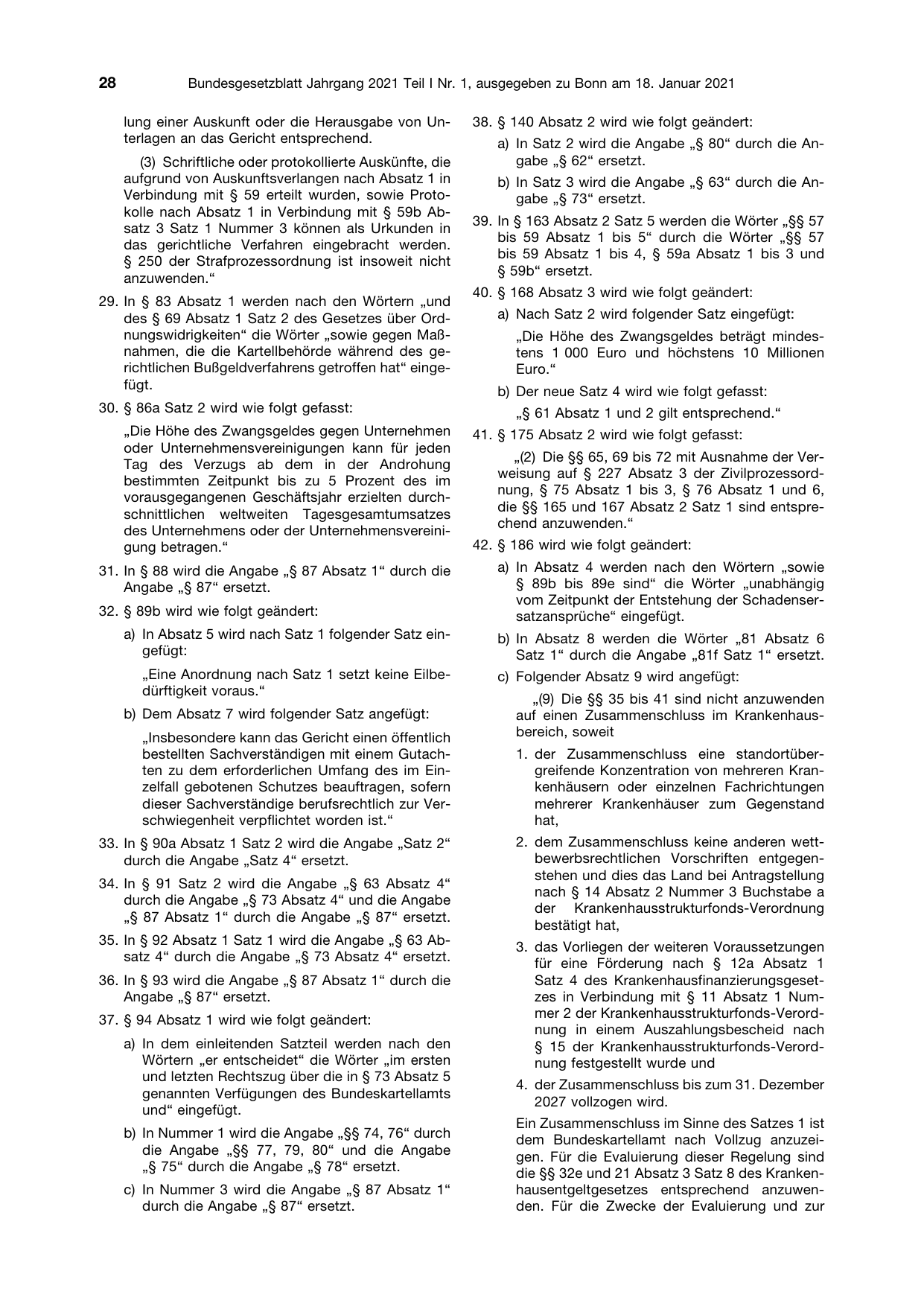 BGBl. 2021, Seite 28 — Originalseite als Abbildung