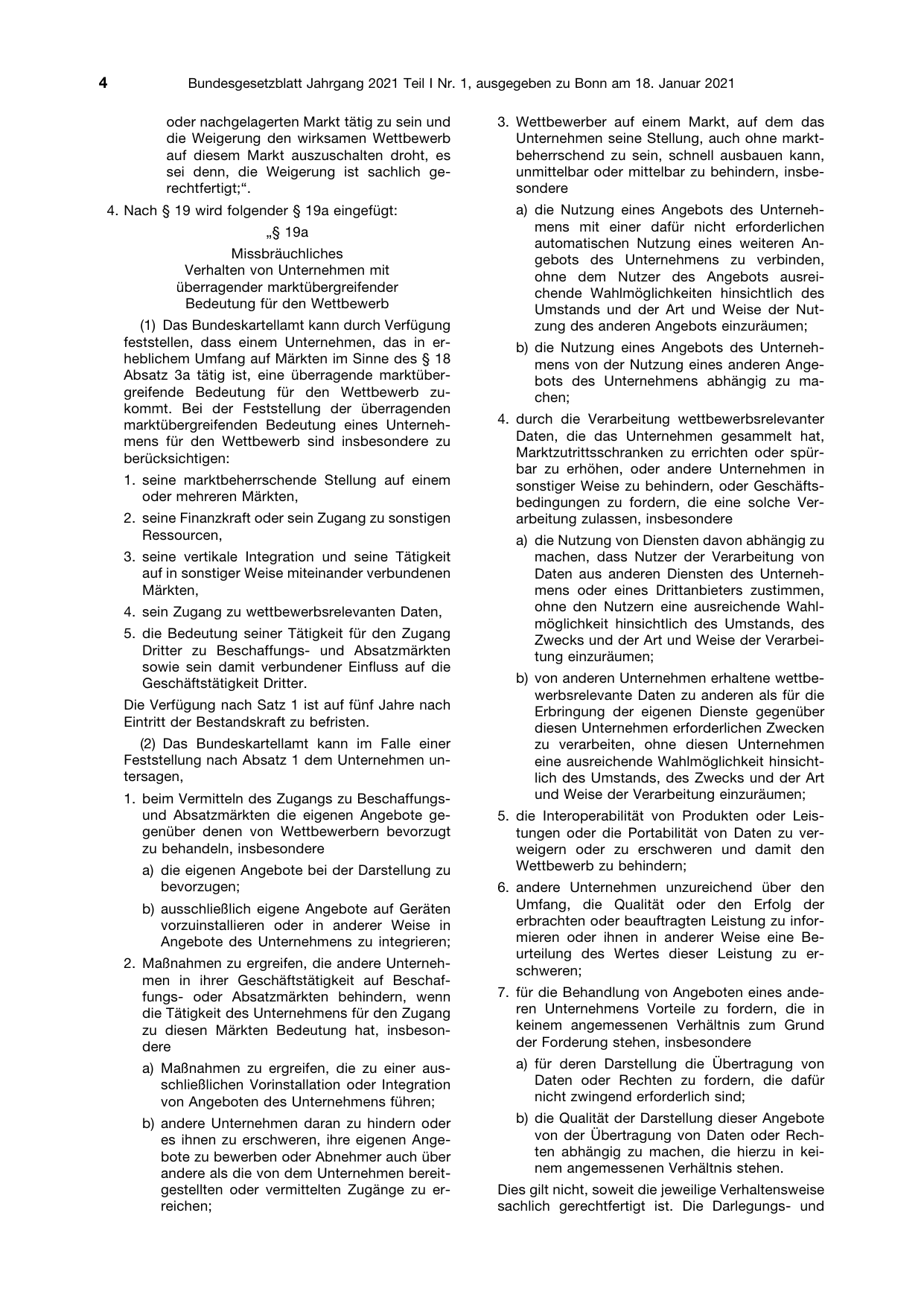 BGBl. 2021, Seite 4 — Originalseite als Abbildung