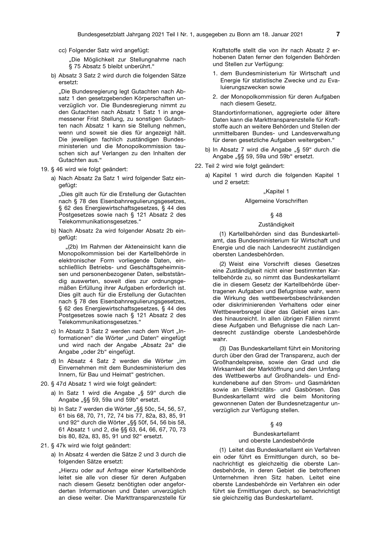 BGBl. 2021, Seite 7 — Originalseite als Abbildung